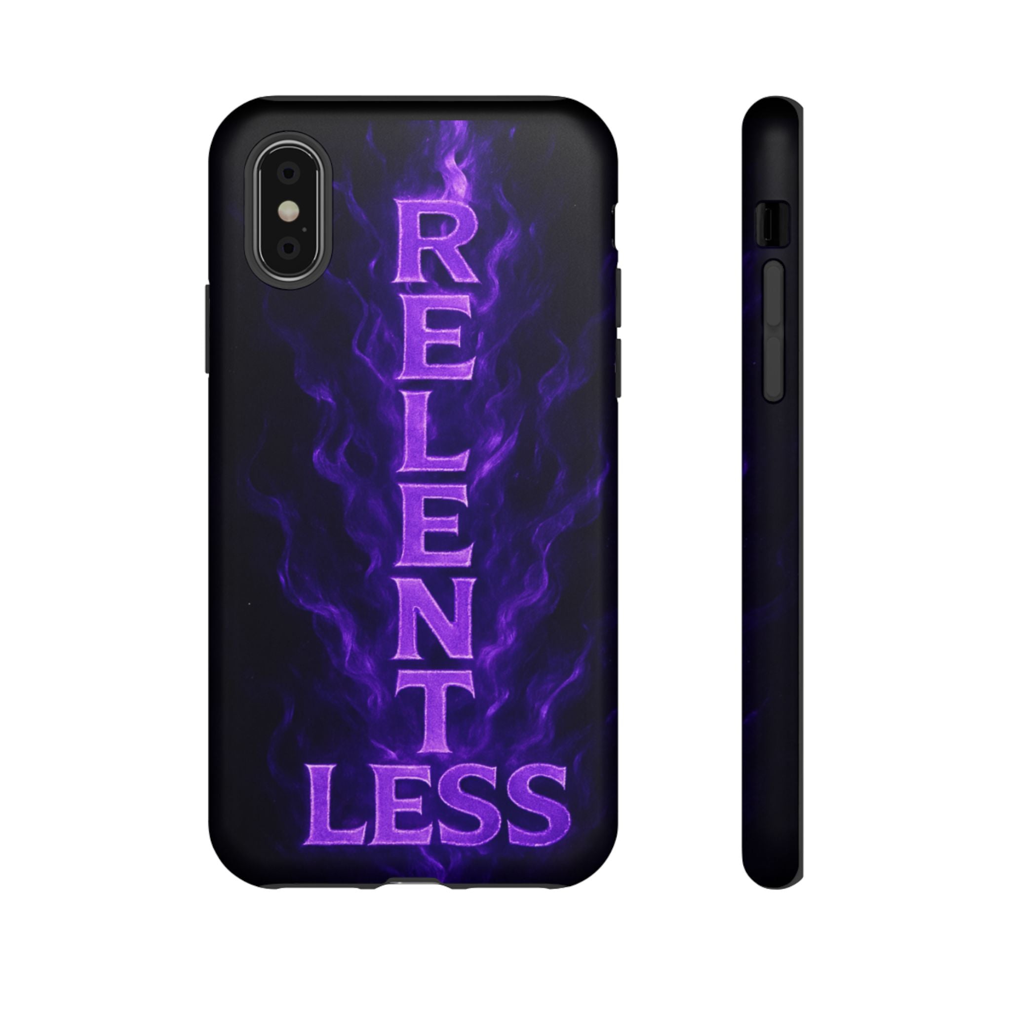 Relentless Purple Flame Phone Case — Tough Protective iPhone Cover