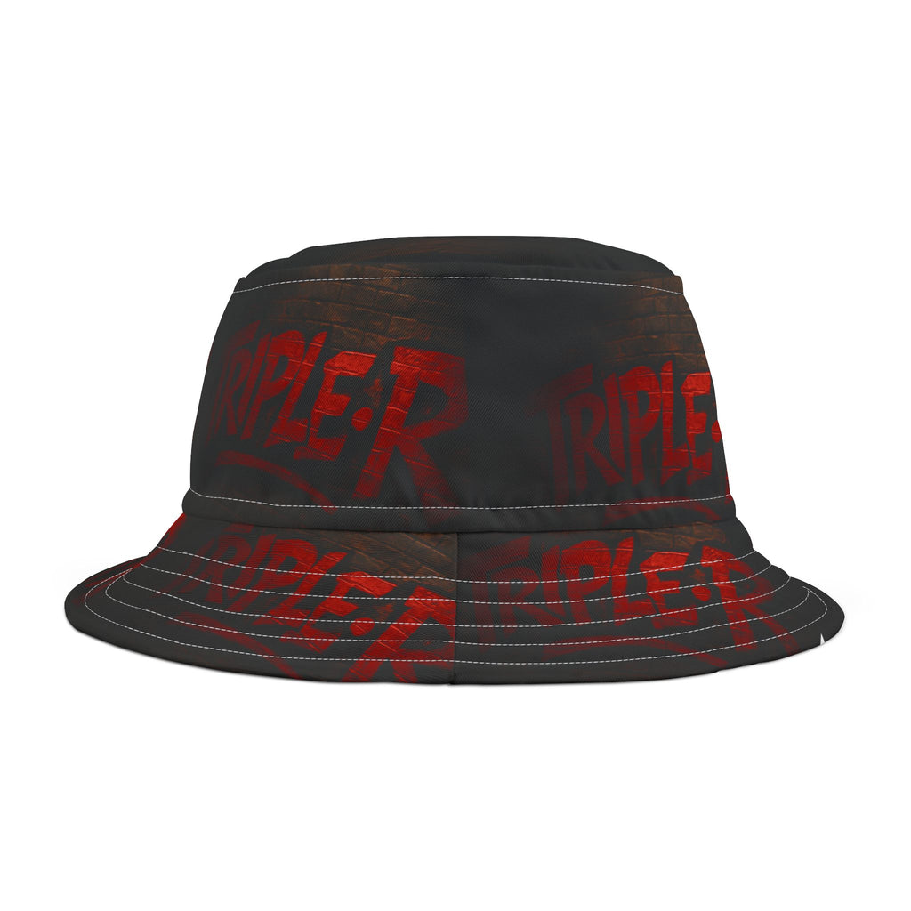 Graffiti 'TRIPLER' Black & Red Bucket Hat — Urban Streetwear Accessory