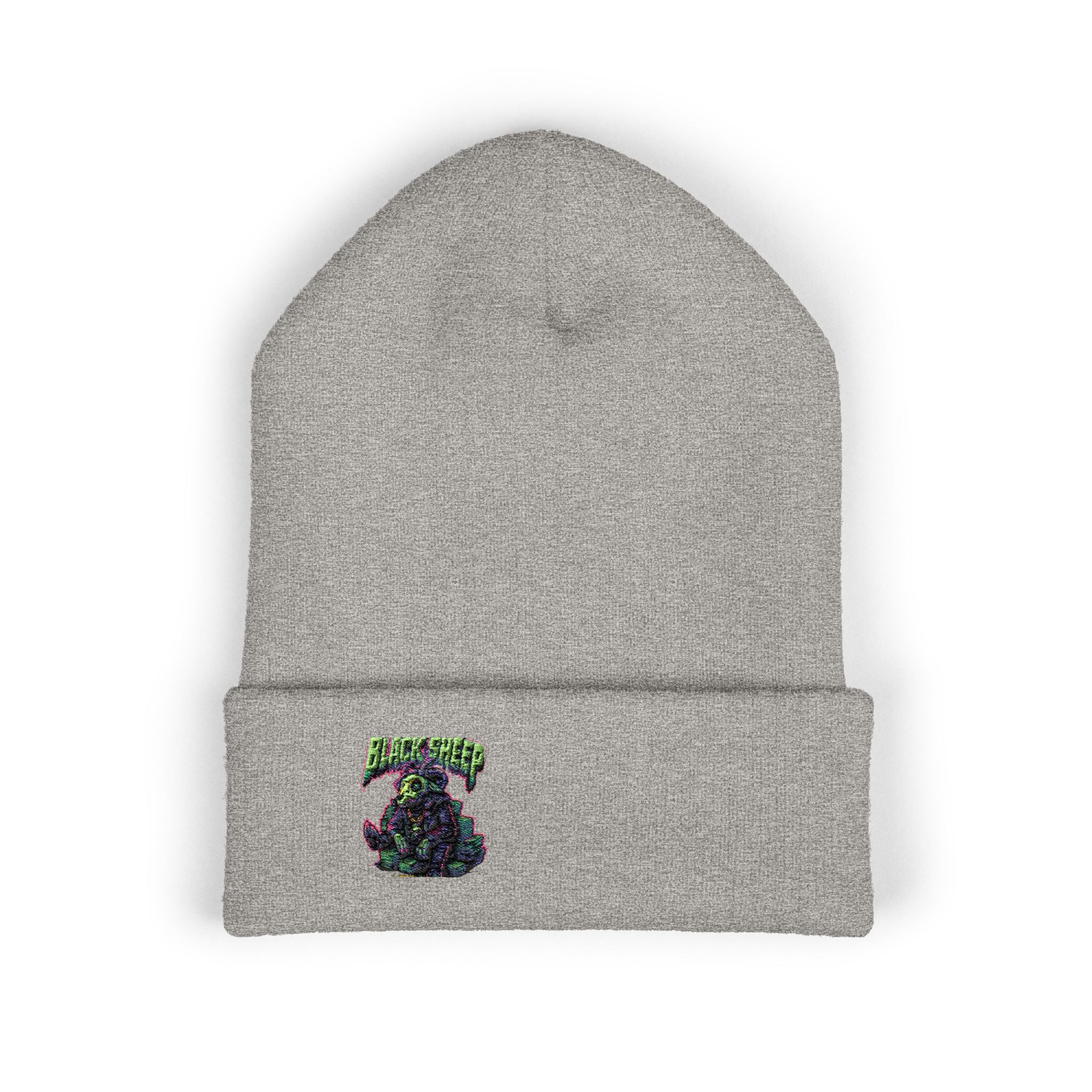 Embroidered Grape Cluster Cuffed Beanie