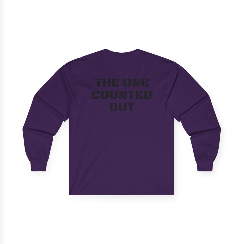 Long Sleeve Tee — 'Black Sheep' Graphic with 'The One Counted Out' Back Text