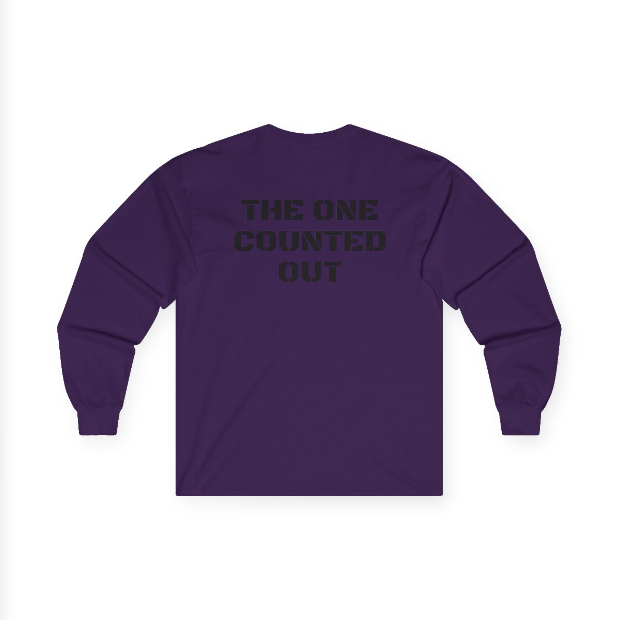 Long Sleeve Tee — 'Black Sheep' Graphic with 'The One Counted Out' Back Text