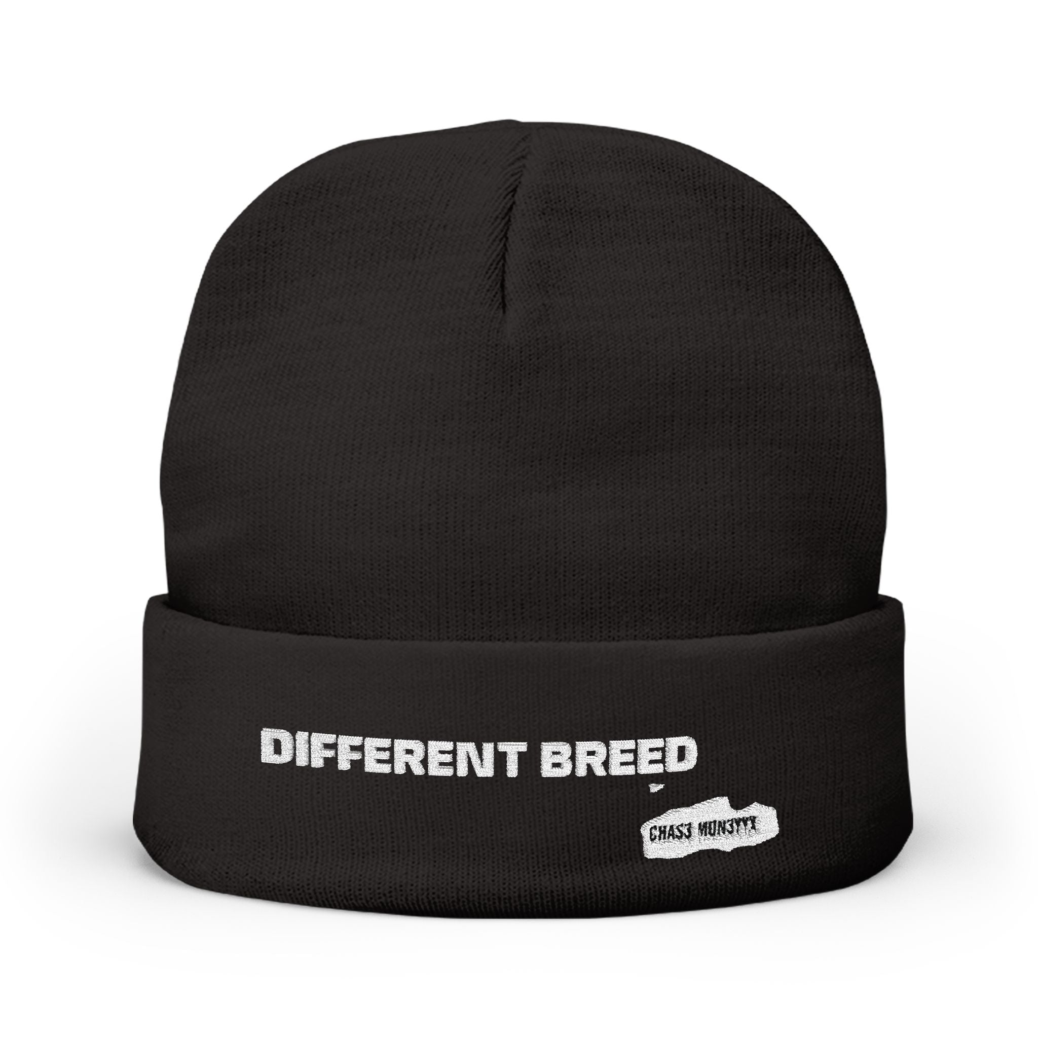 Different Breed Embroidered Knit Beanie — Bold Streetwear Winter Hat