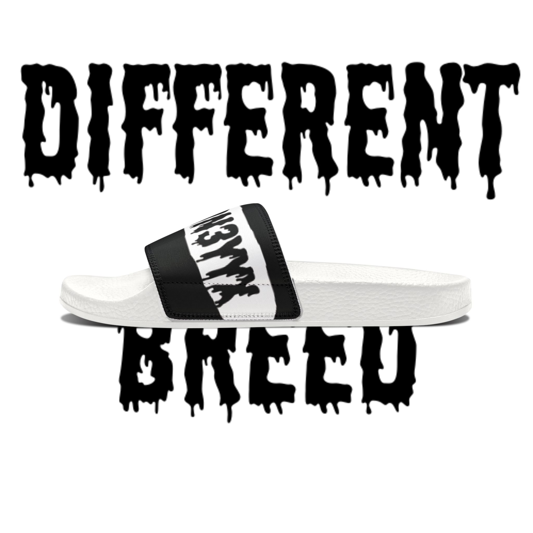 Men's Slide Sandals — Removable Strap "MESS MOM" Graphic Pool & Casual Slides