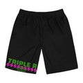 Board Shorts - "TRIPLE R: Reinvent, Repeat" Graphic Swim Trunks [ WANDA]