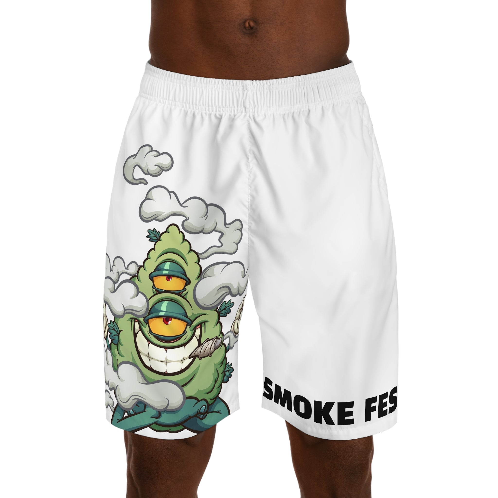 Psychedelic Cyclops Smoke Graphic Jogger Shorts