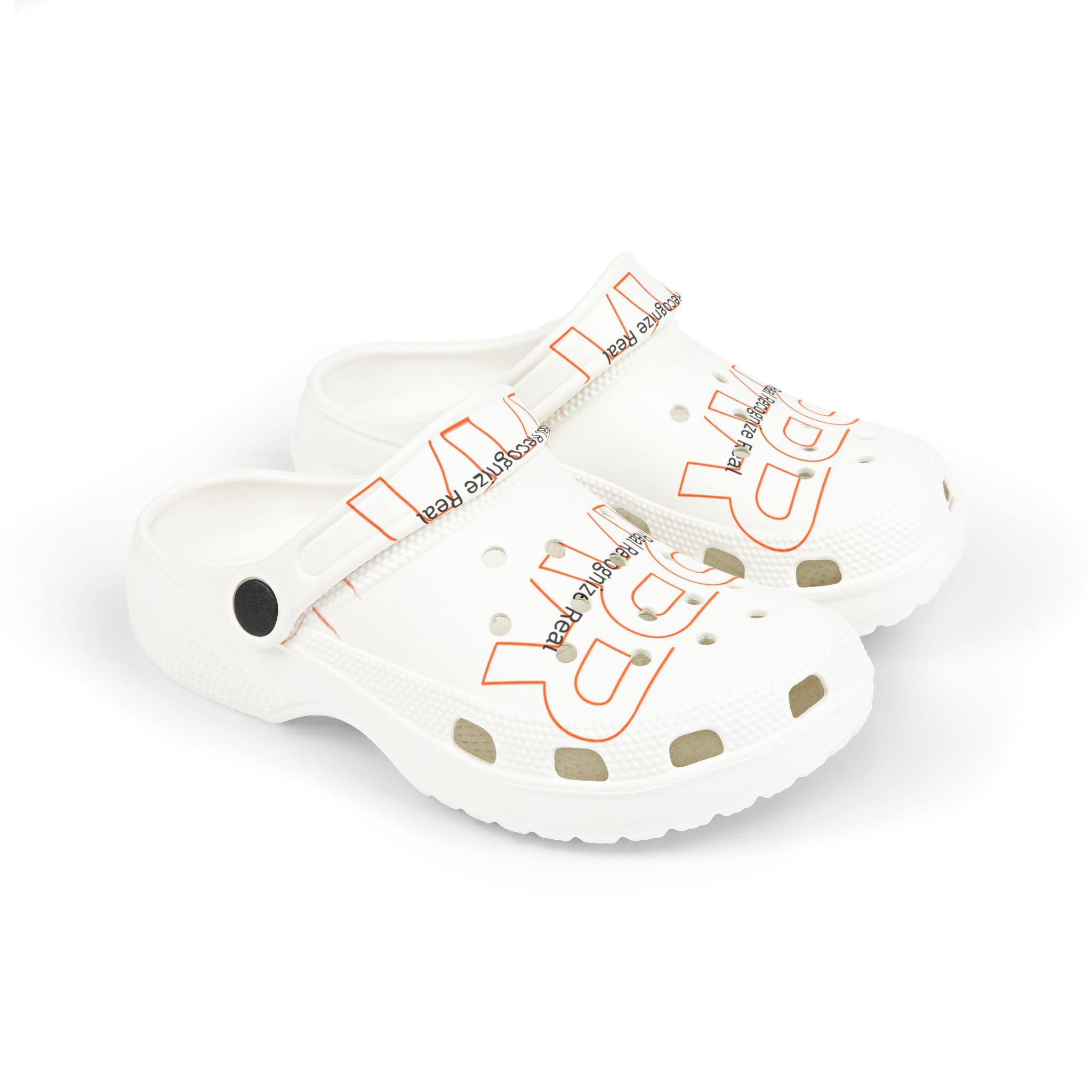 Kids White EVA Foam Clogs — 'RPR' Graphic Slip-On Sandals for Toddlers & Kids