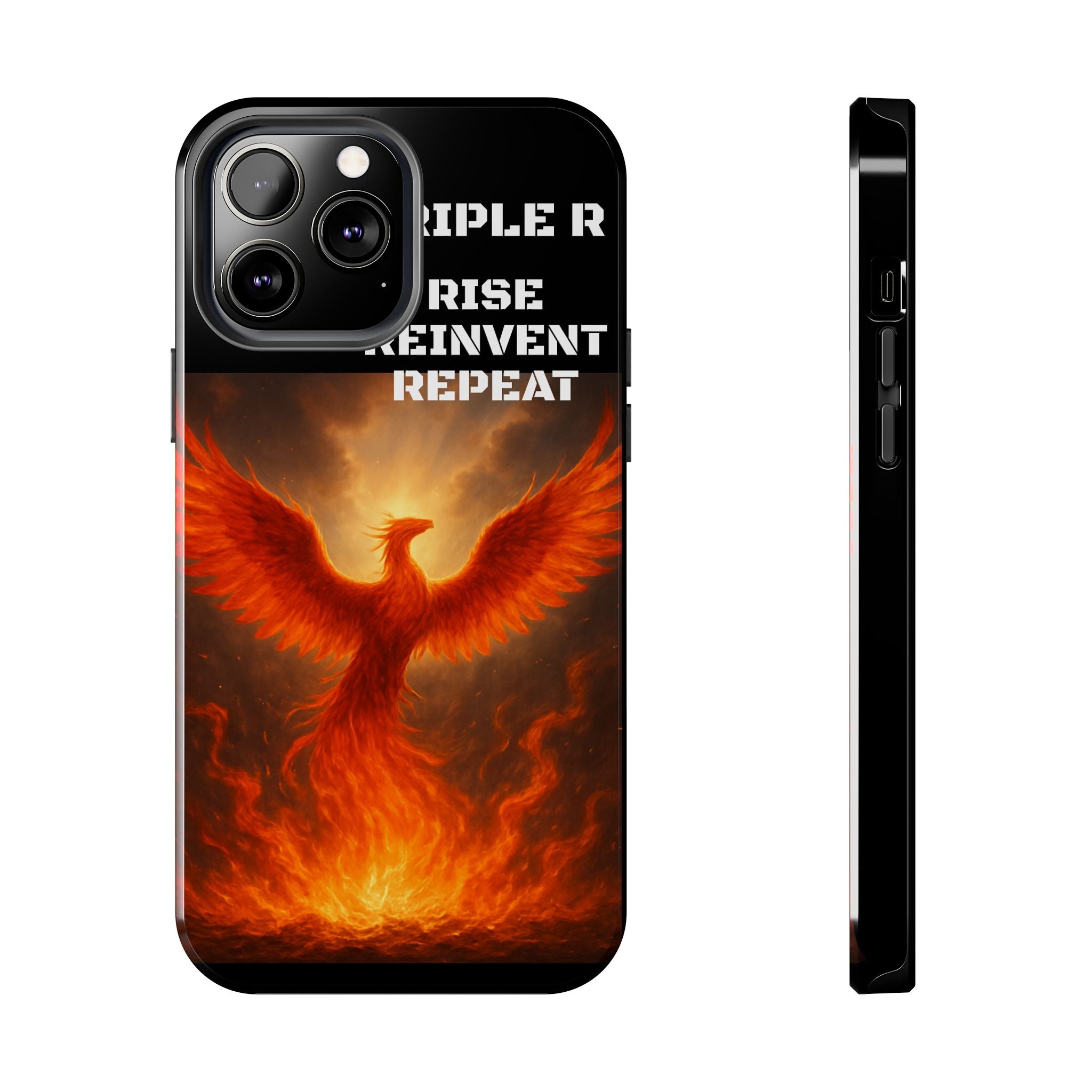 Phoenix Tough Phone Case — 'Rise Reinvent Repeat' Protective iPhone Case