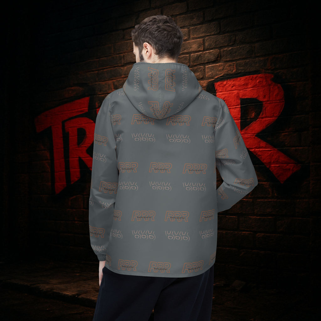 Windbreaker Jacket — All-Over Print Logo Rain Shell