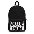 Backpack — 'Value in Pain' Gothic Graphic School Backpack