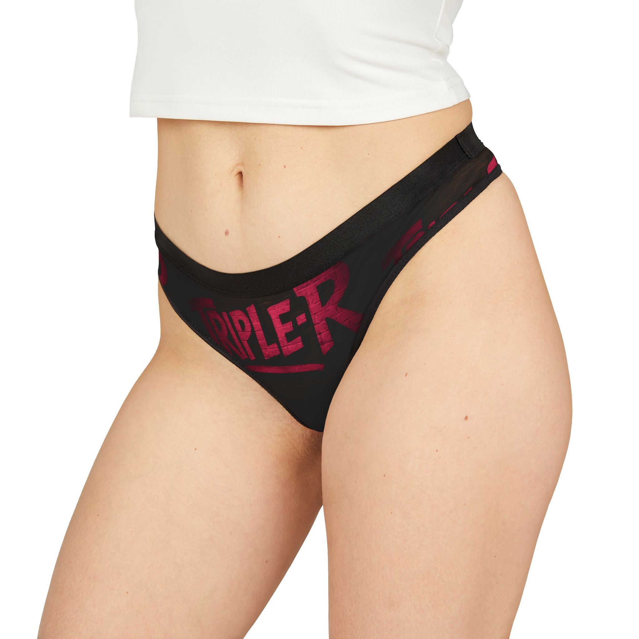 Women's Thong - Bold Red "Triple-R" Graphic Print