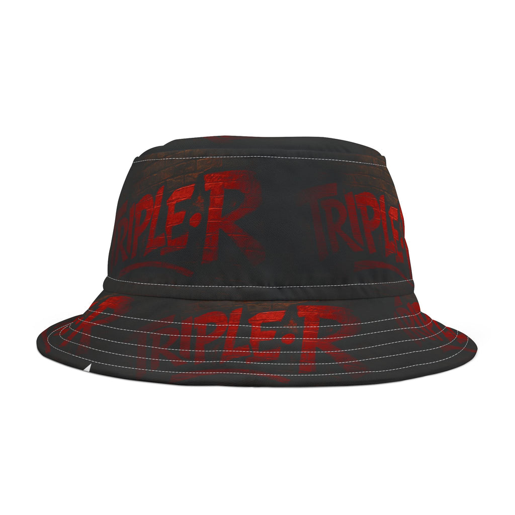 Graffiti 'TRIPLER' Black & Red Bucket Hat — Urban Streetwear Accessory