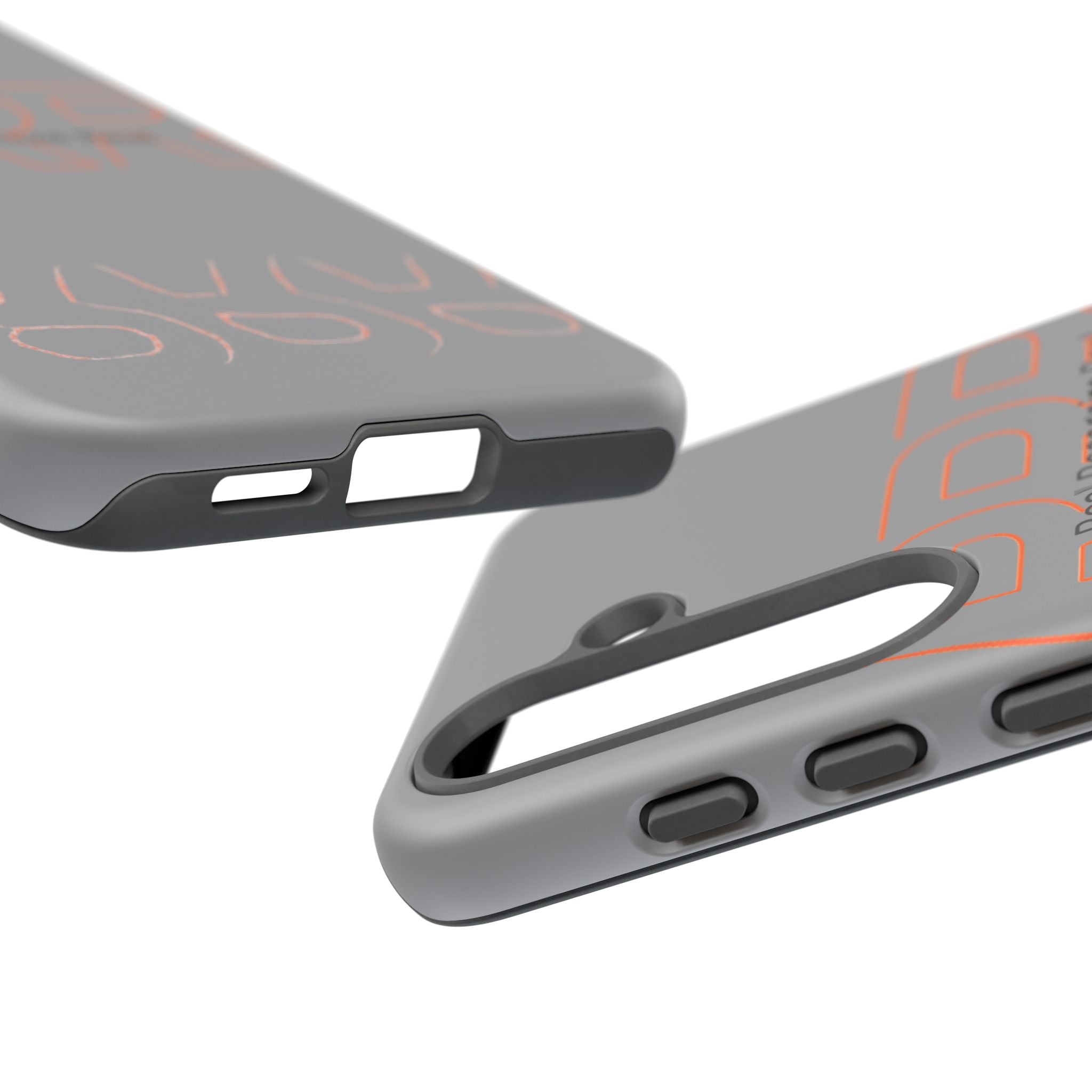 Tough Cases — 'Real Recognize Real' Protective Phone Case (Gray, Retro Outline Design)