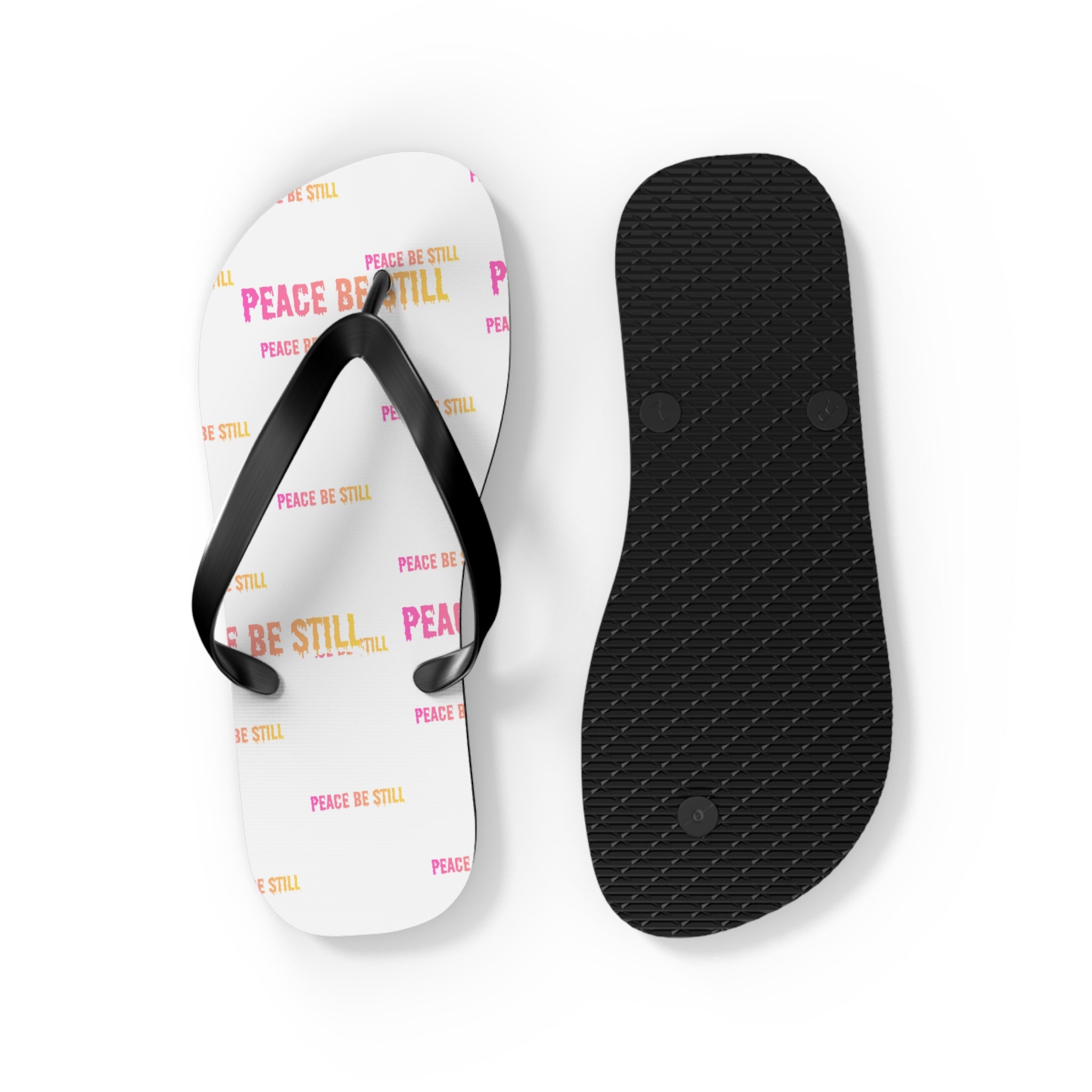 Peace Be Still Flip Flops — Relaxed Beach Sandals with Positive Message