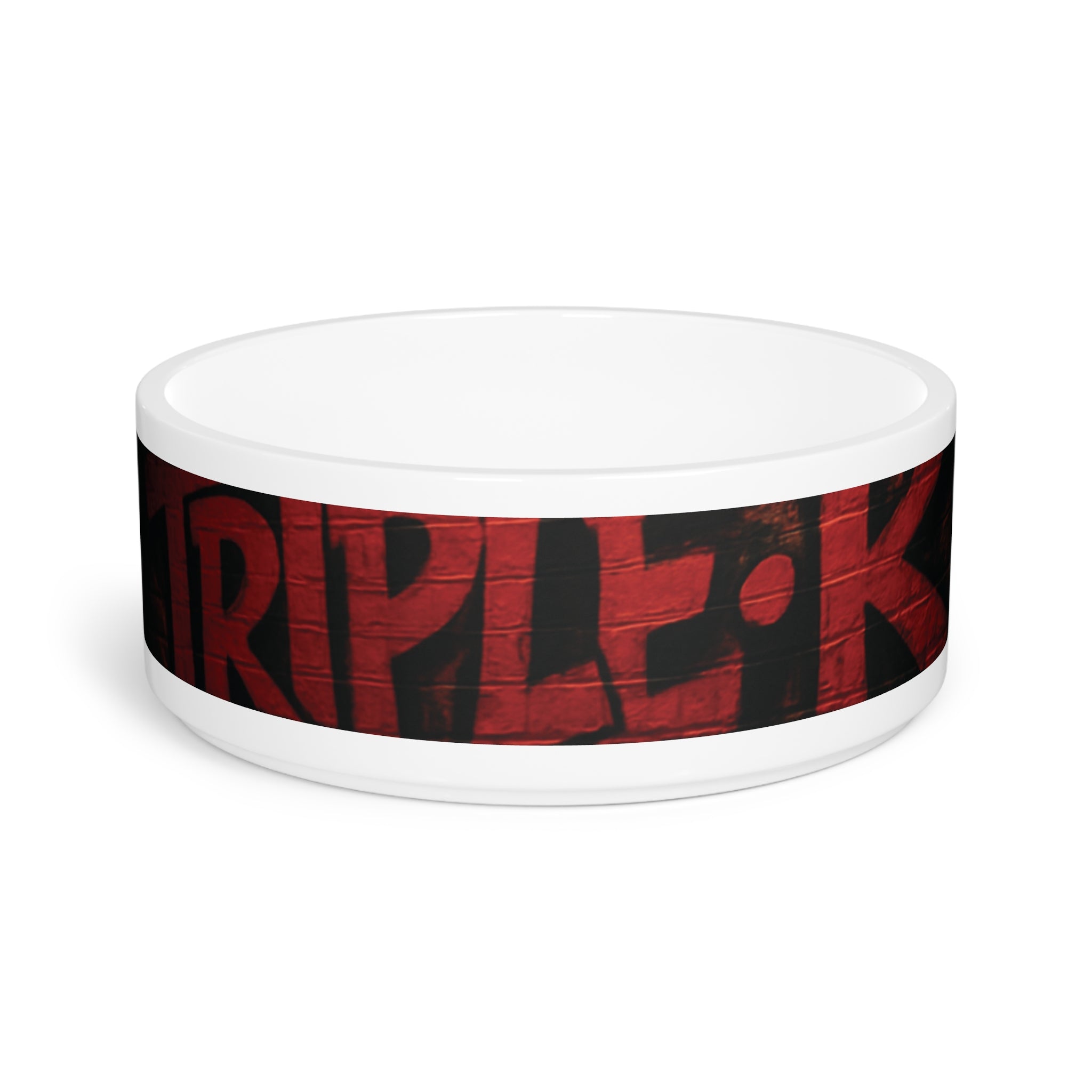 Red Graffiti Pet Bowl — Custom Urban-Style Dog & Cat Bowl