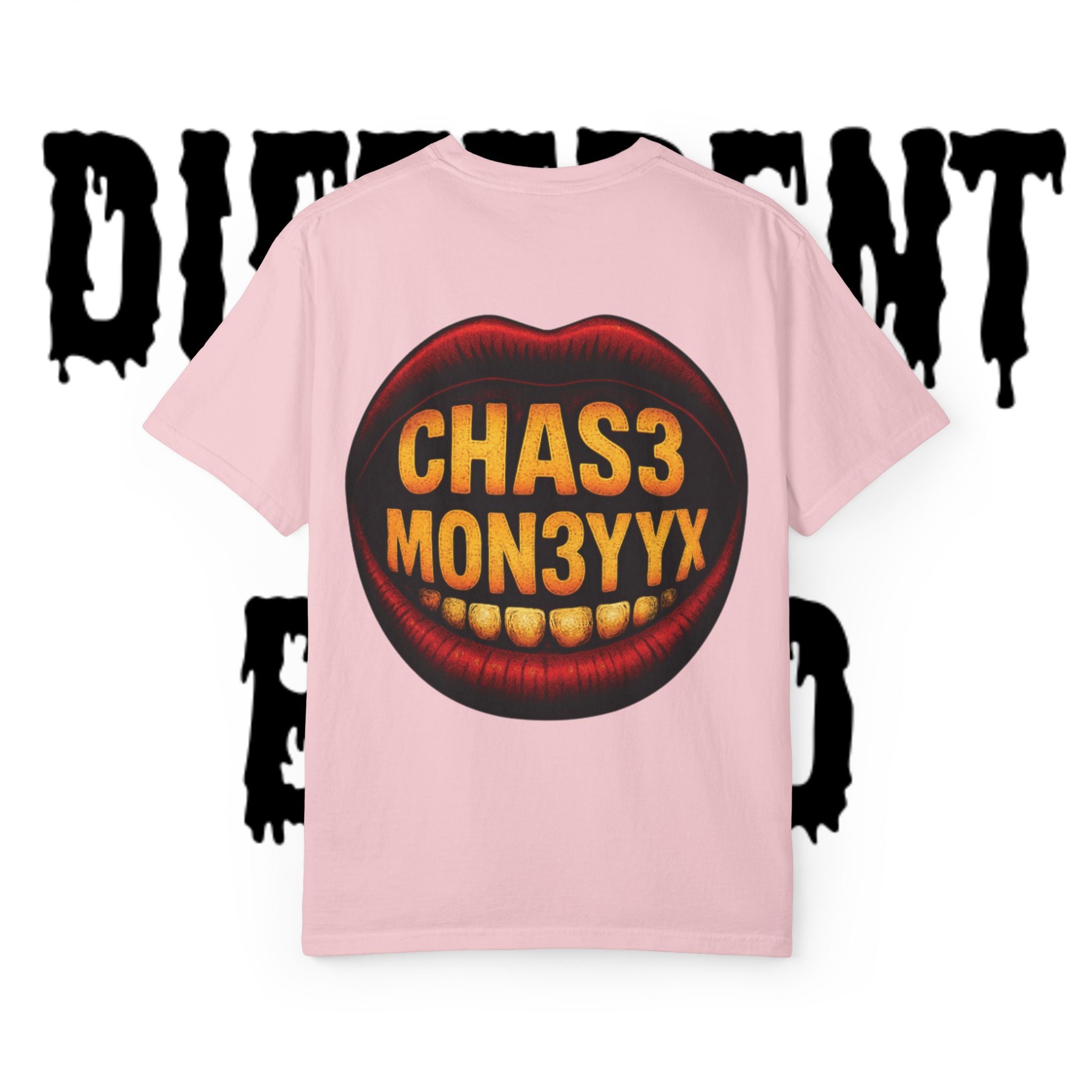 Chas3 Mon3yyx Graphic T-Shirt — Bold Lip Logo Streetwear Tee