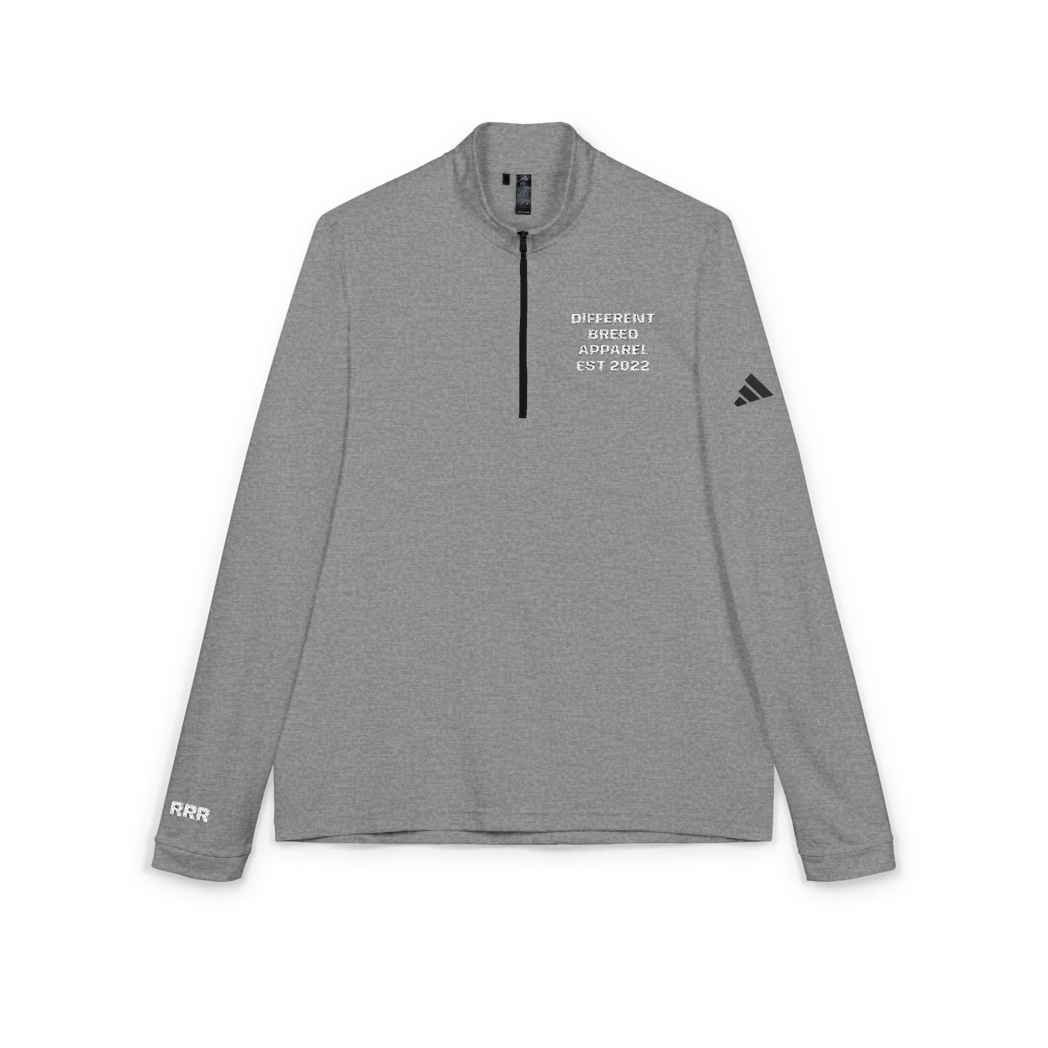 Embroidered Quarter-Zip Pullover — Heather Grey Athletic Pullover