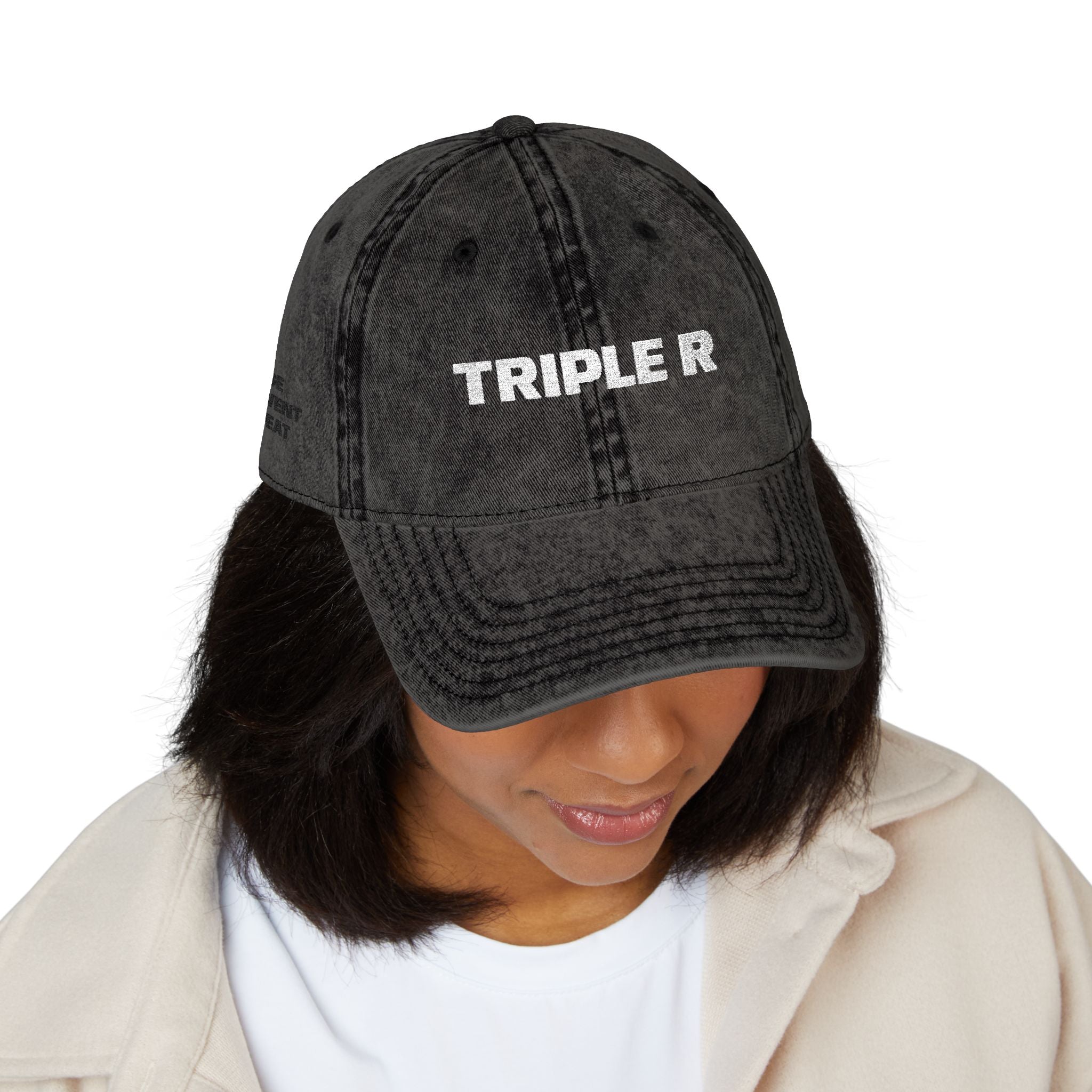 Vintage Embroidered Cap — "TRIPLE R" Distressed Dad Hat