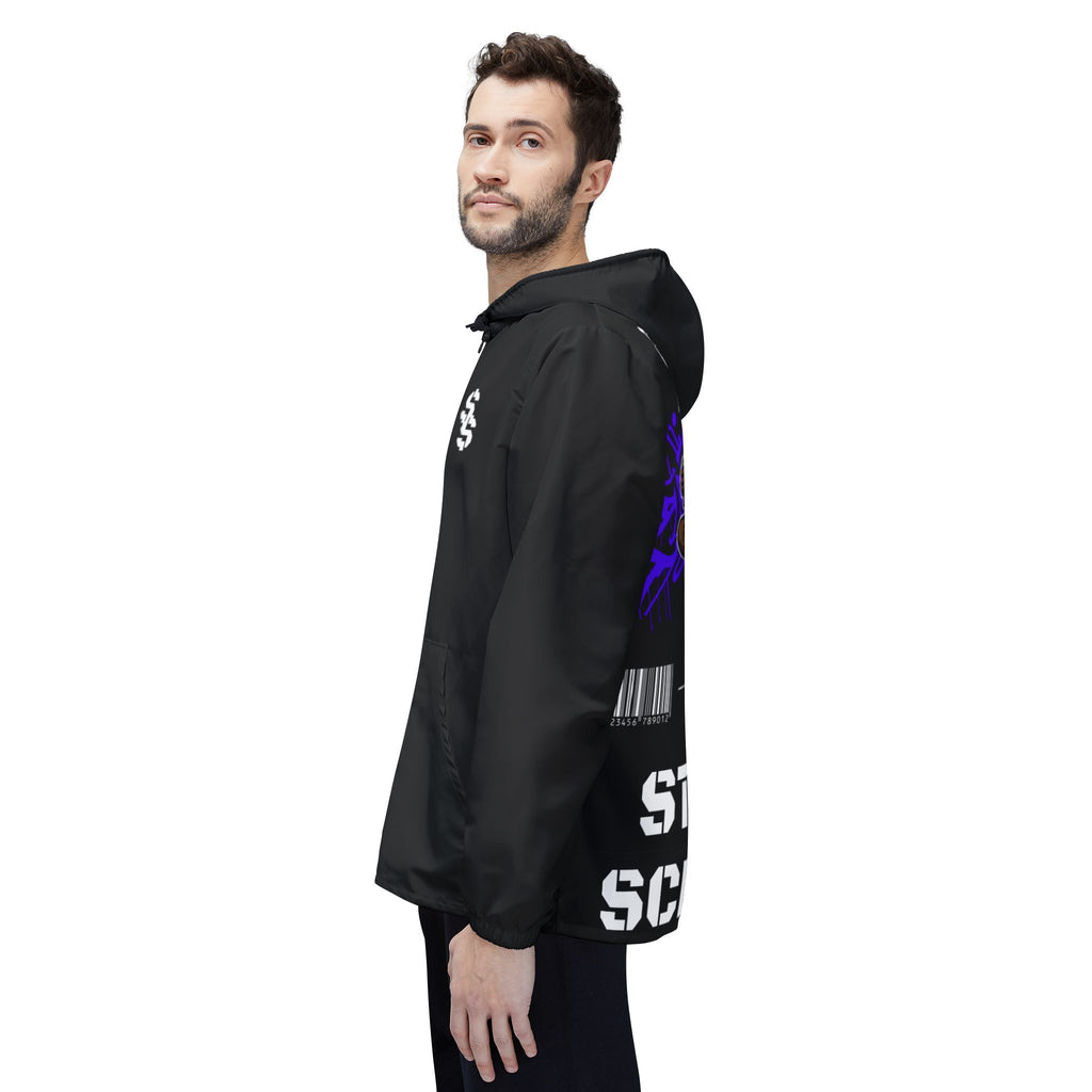 Street Scholar Windbreaker Jacket — Graphic Urban Zip-Up Hooded Windbreaker