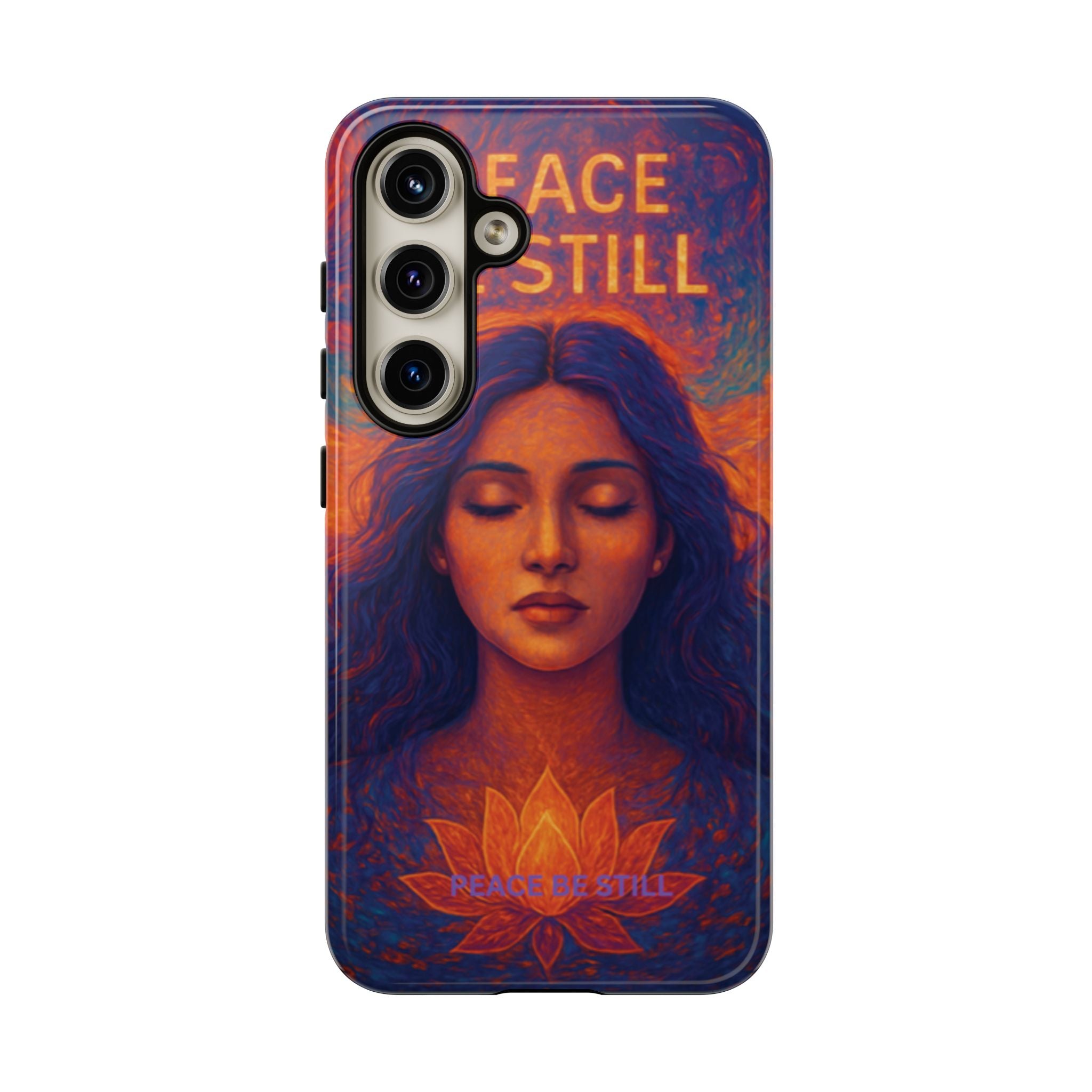 Peace Be Still Phone Case – Serene Goddess Meditation Design