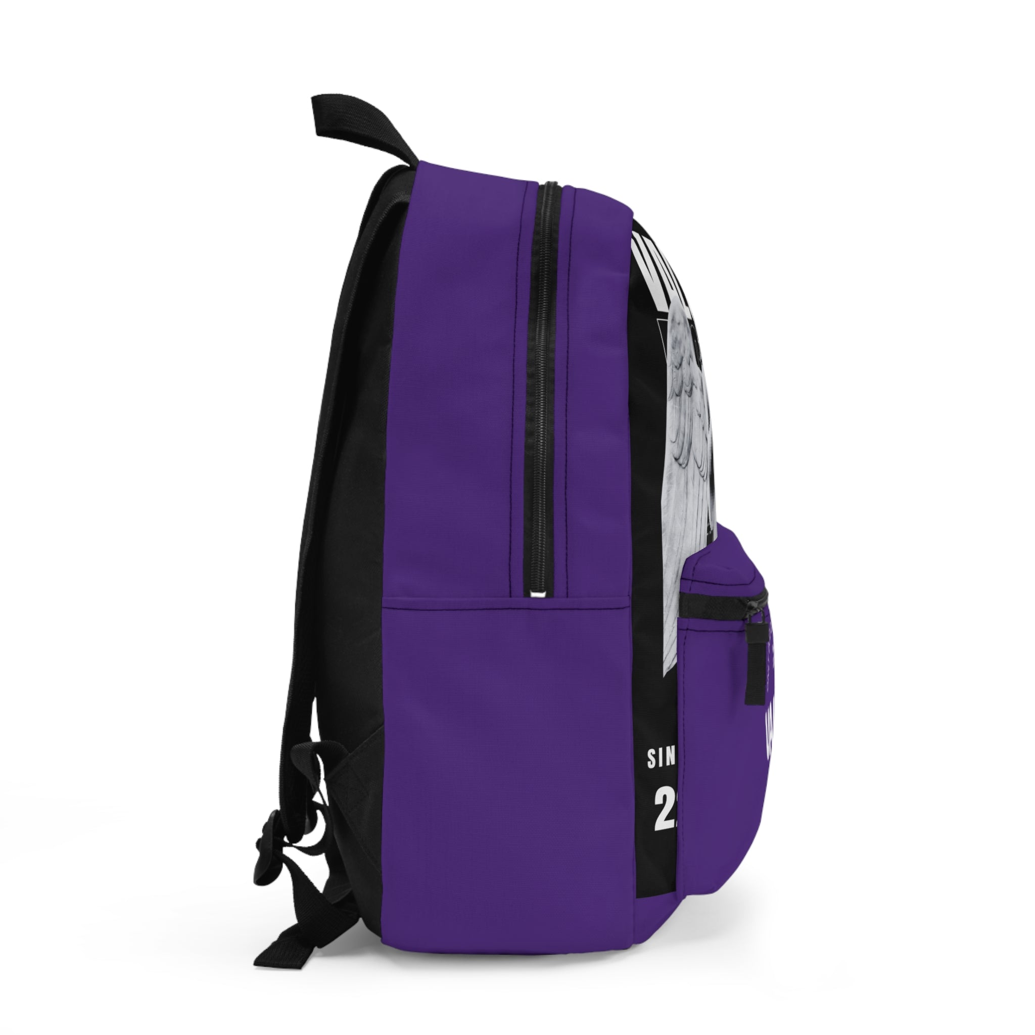 Value Pain Angel Backpack — Gothic Purple Graphic School & Travel Bag