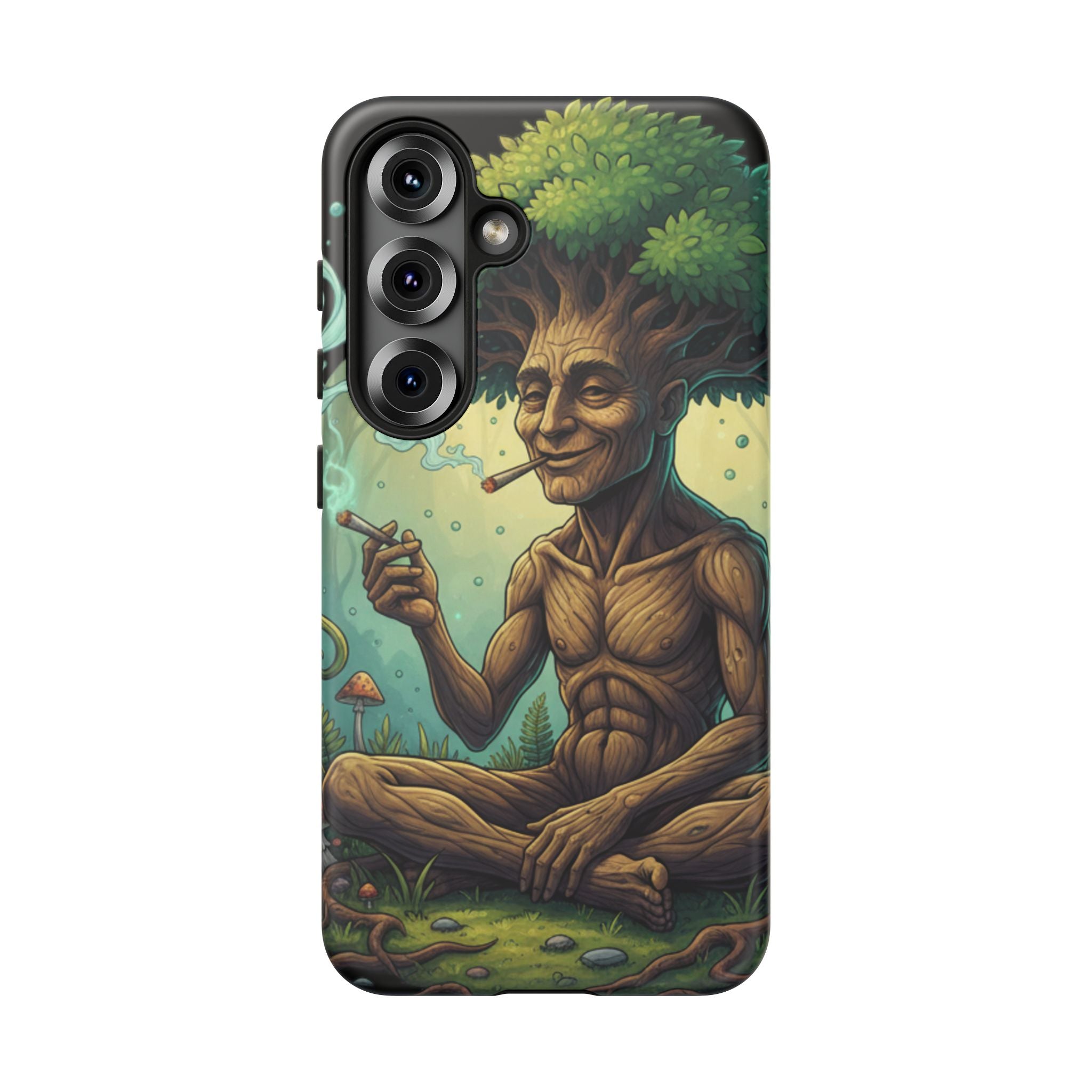 Tree Spirit Phone Case — Chill Smoking Woodland Art Phone Cover