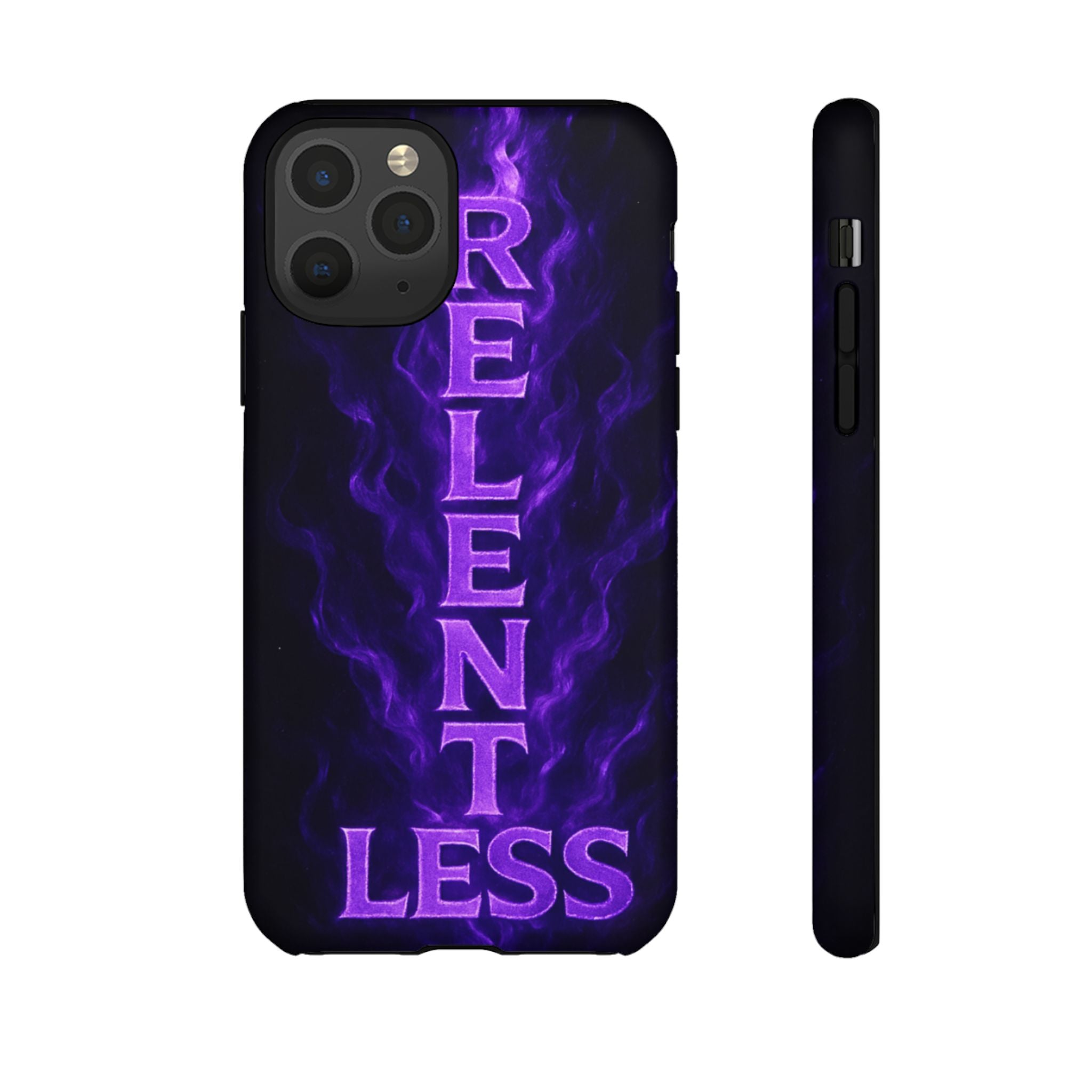 Relentless Purple Flame Phone Case — Tough Protective iPhone Cover