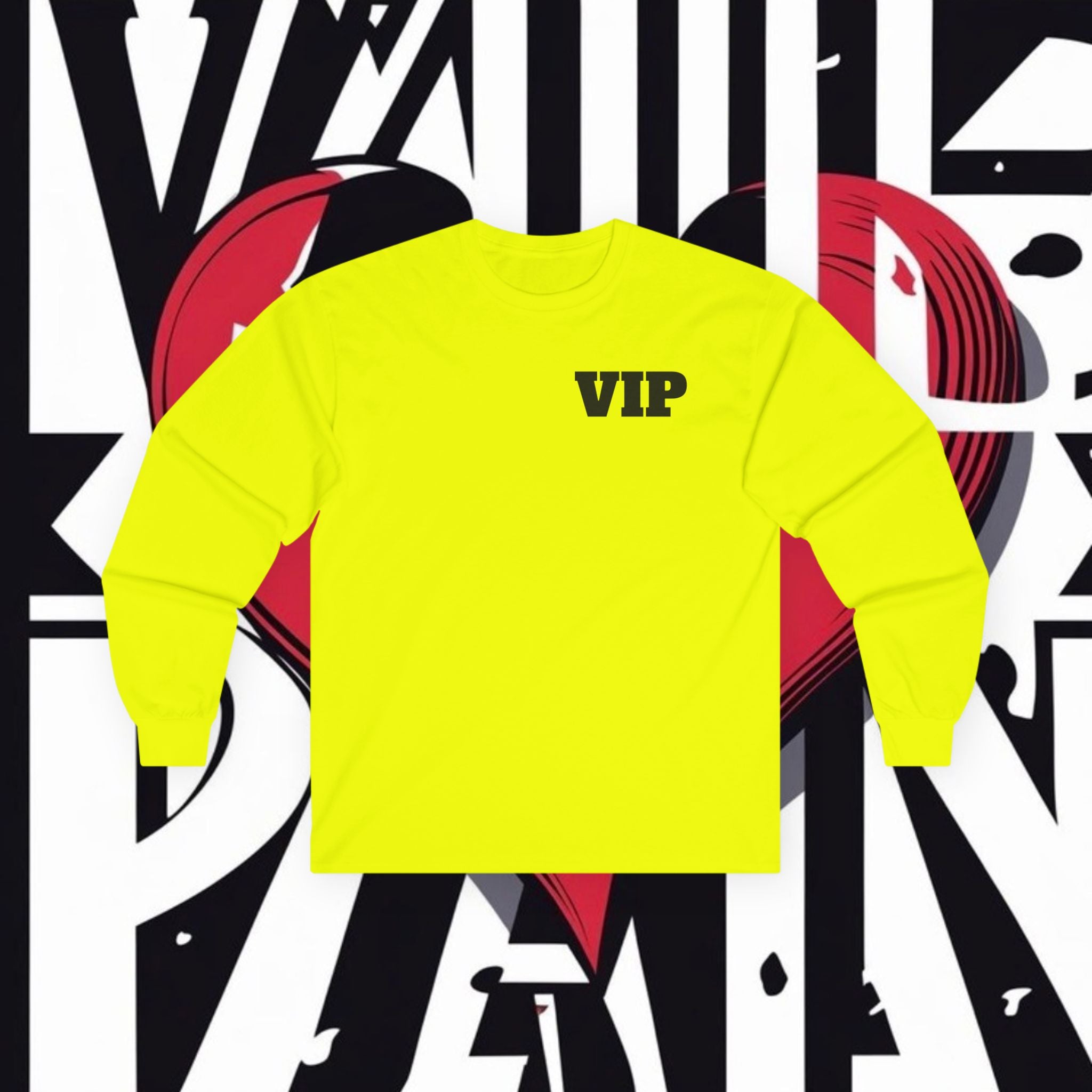 VIP Angel Graphic Long Sleeve Tee — "Value Pain" Back Print