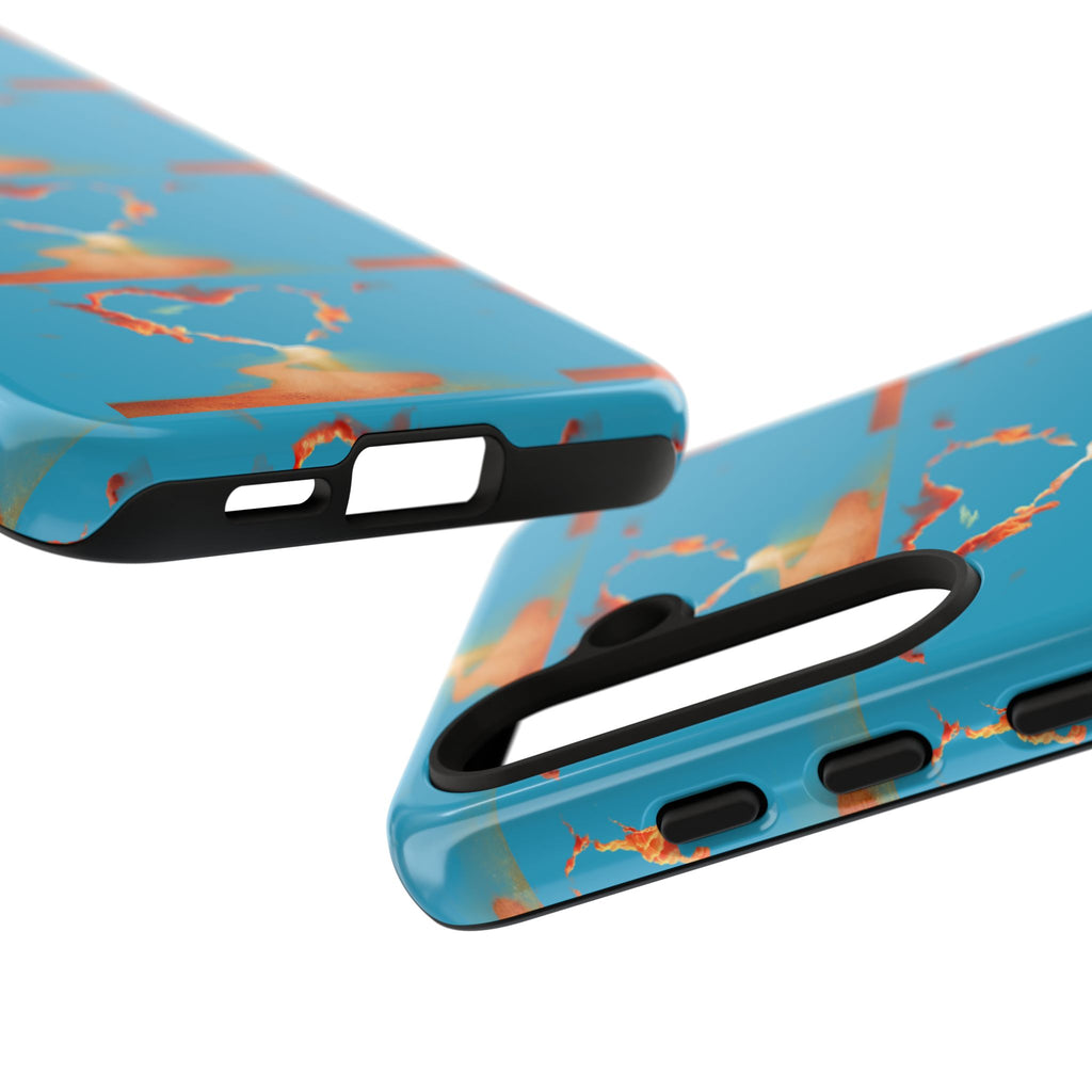 Heart Flame Tough Phone Case — Blue Sunset Protective Cover