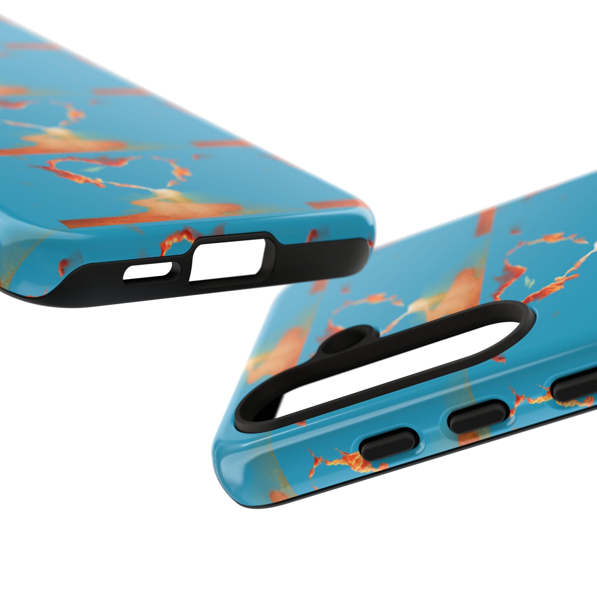 Heart Flame Tough Phone Case — Blue Sunset Protective Cover