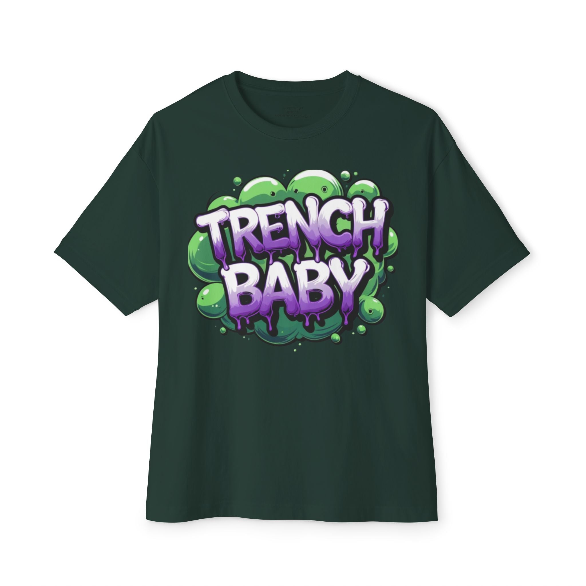 T-Shirt — "Trench Baby" Graffiti Tee with "Risk Repeat Reward" Back