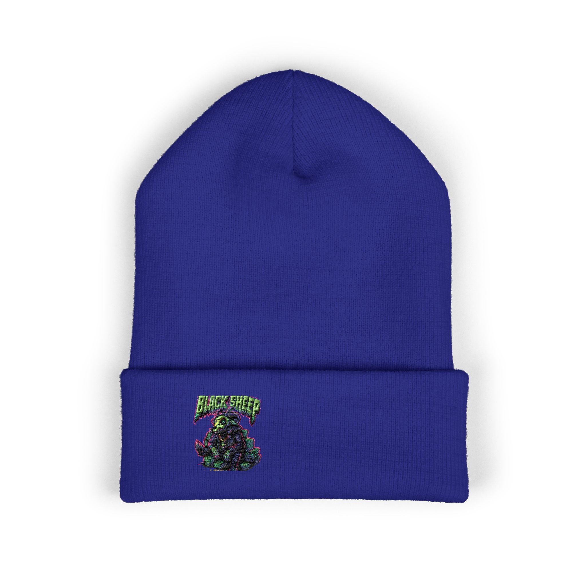 Embroidered Grape Cluster Cuffed Beanie