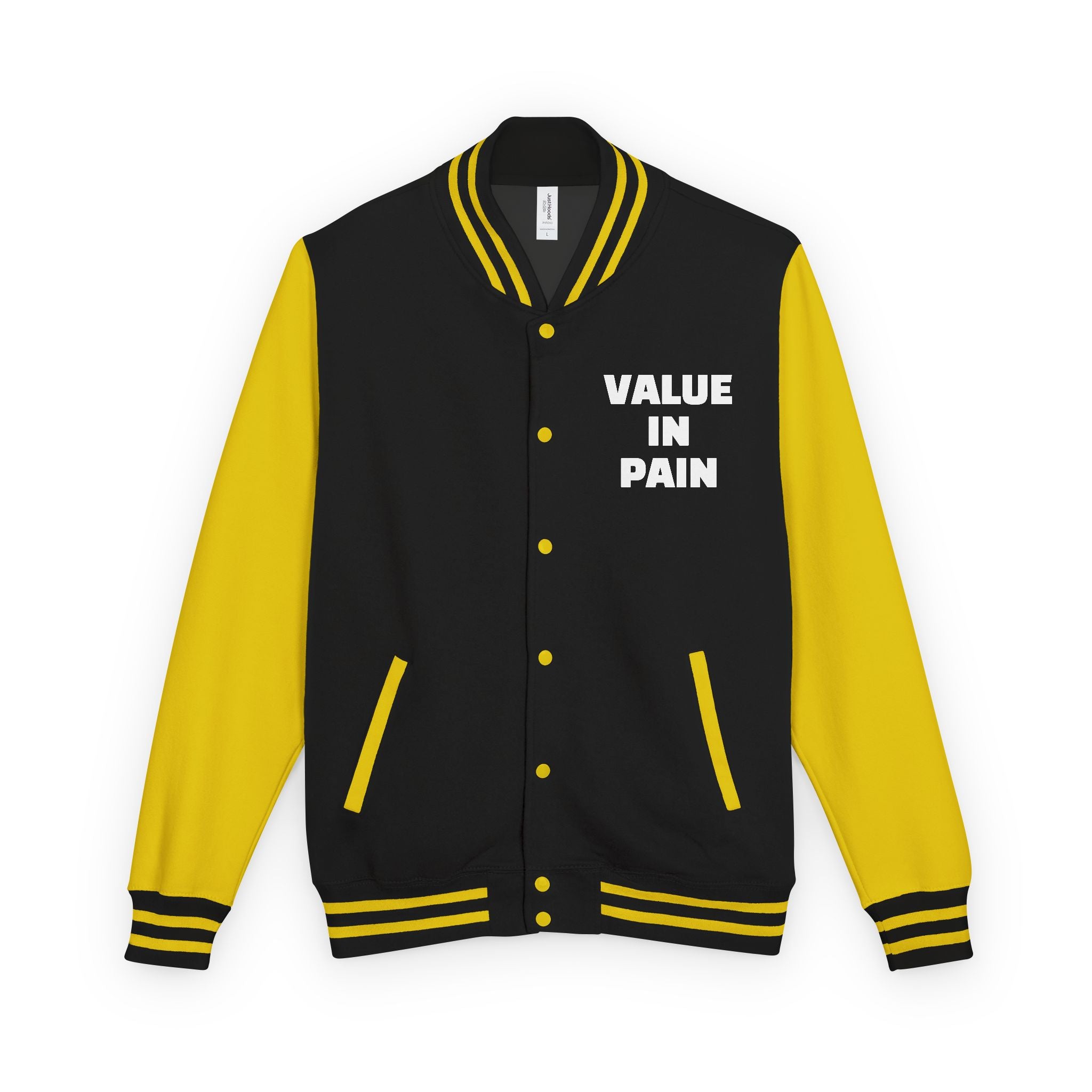 Letterman Jacket — Small Neon Portrait Patch & Repeated 'Different Breed Apparel' Back Print