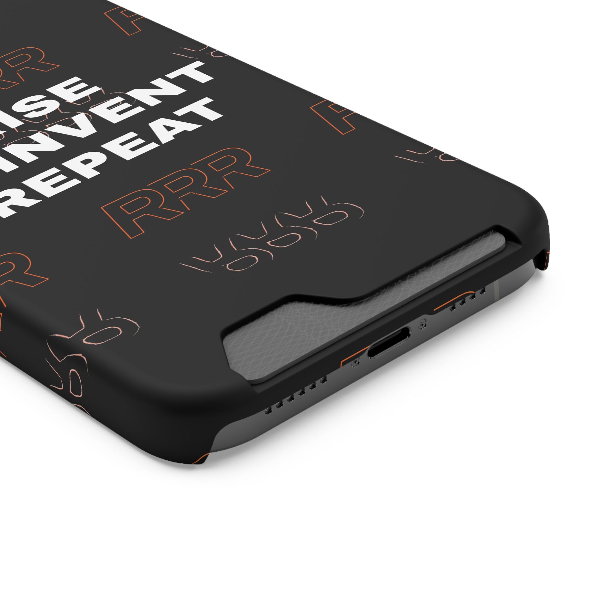 Rise Reinvent Repeat Phone Card Case — Slim Wallet Phone Case with Motivational Design