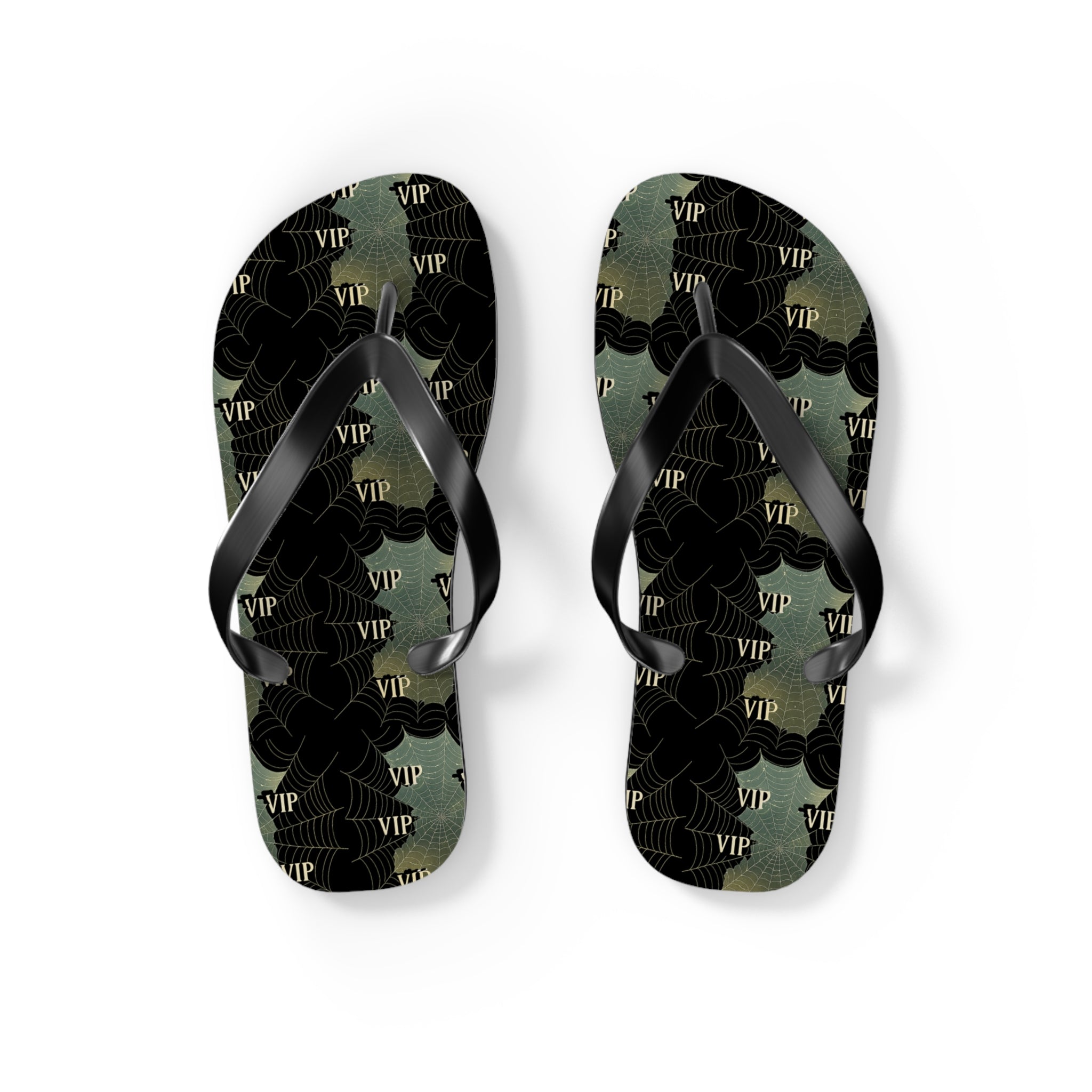 Camo VIP Flip Flops — Military Green Patterned Beach Sandals