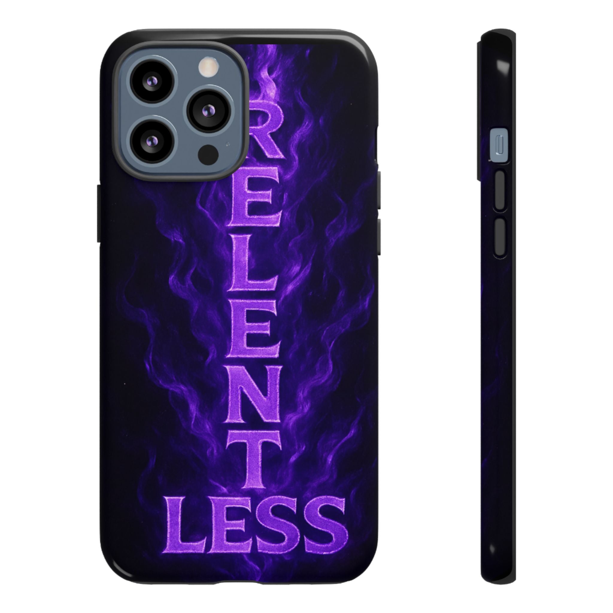 Relentless Purple Flame Phone Case — Tough Protective iPhone Cover