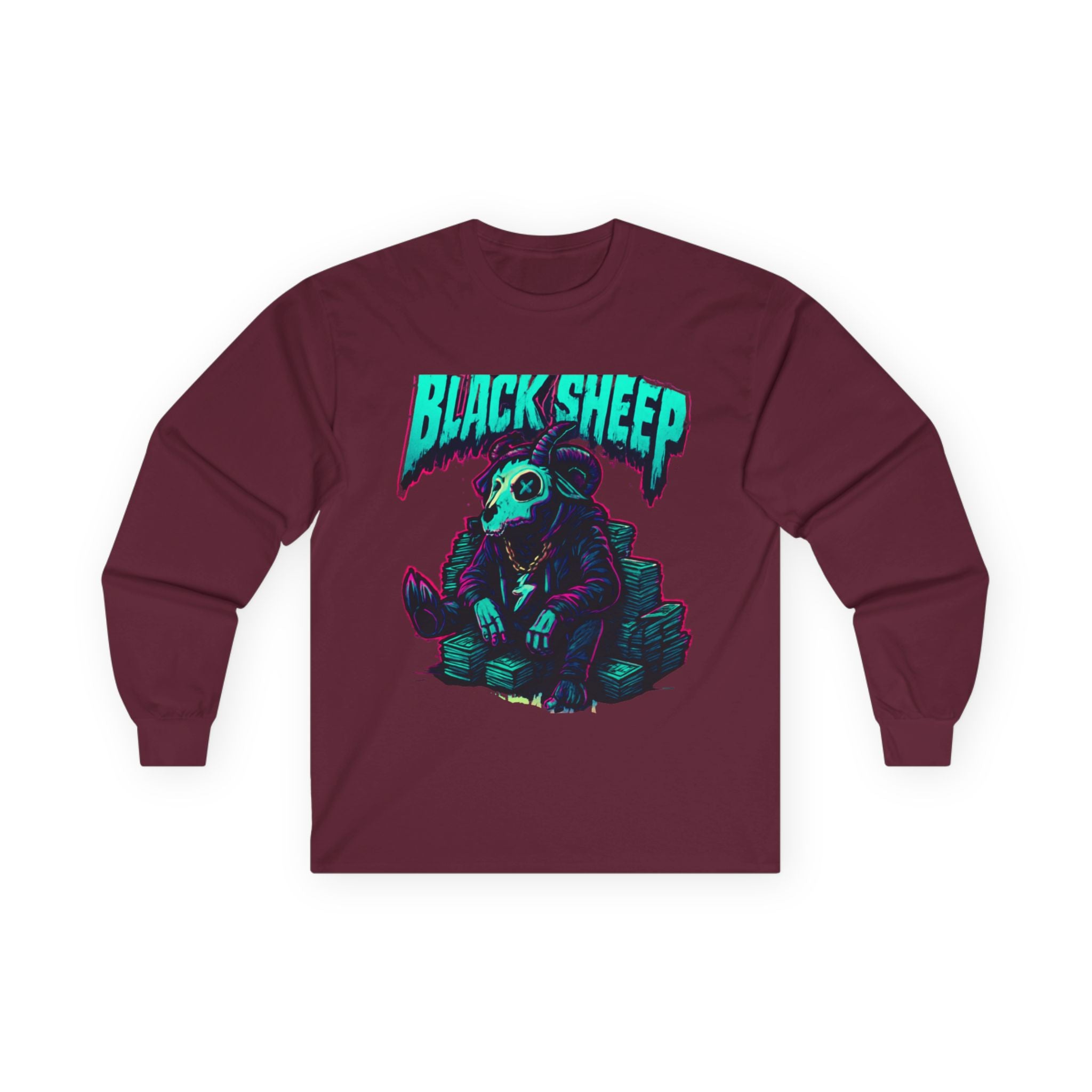 Long Sleeve Tee — 'Black Sheep' Graphic with 'The One Counted Out' Back Text
