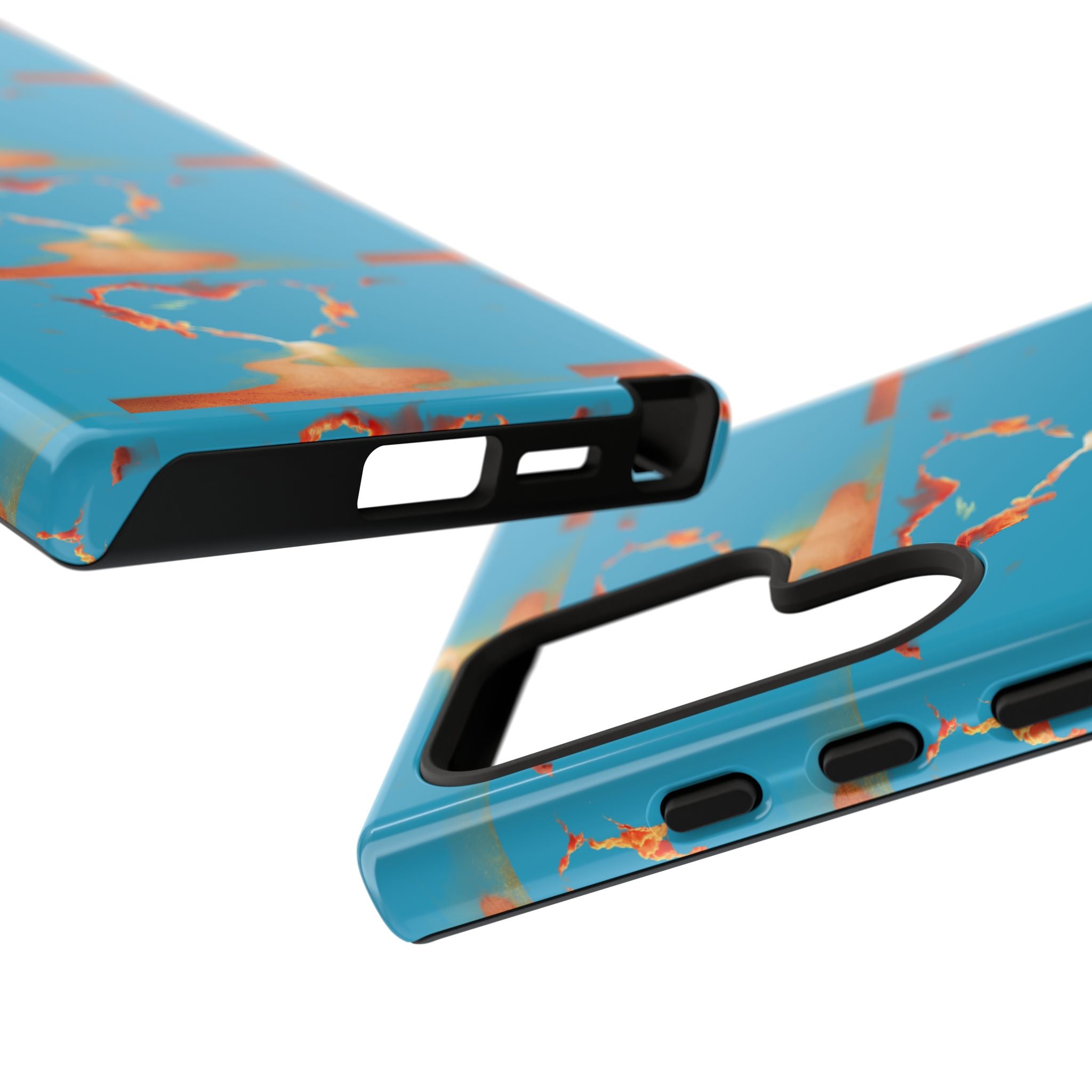 Heart Flame Tough Phone Case — Blue Sunset Protective Cover