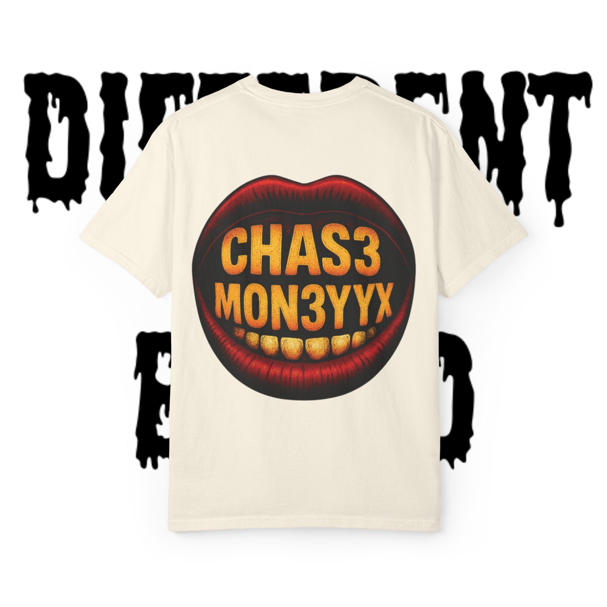 Chas3 Mon3yyx Graphic T-Shirt — Bold Lip Logo Streetwear Tee