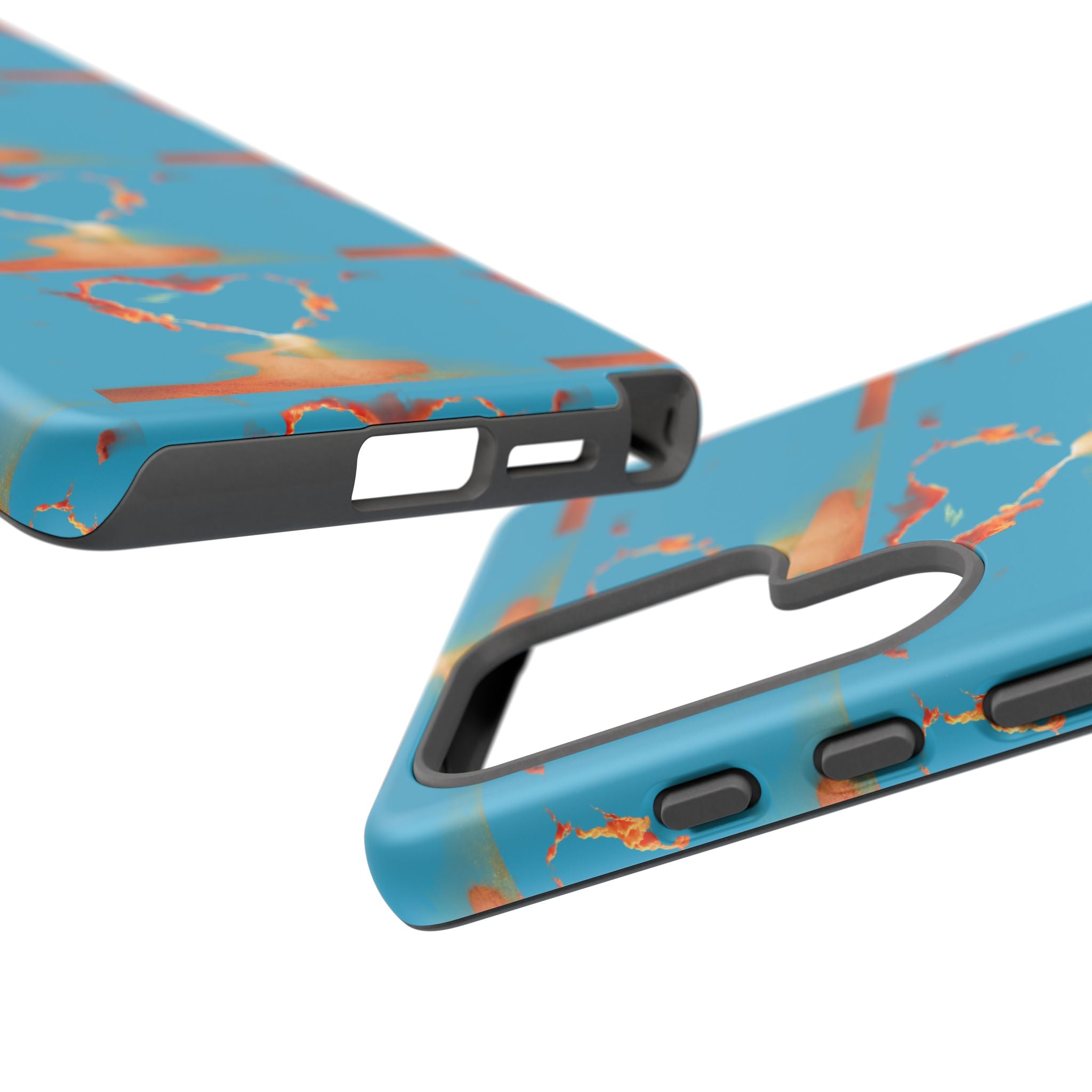 Heart Flame Tough Phone Case — Blue Sunset Protective Cover