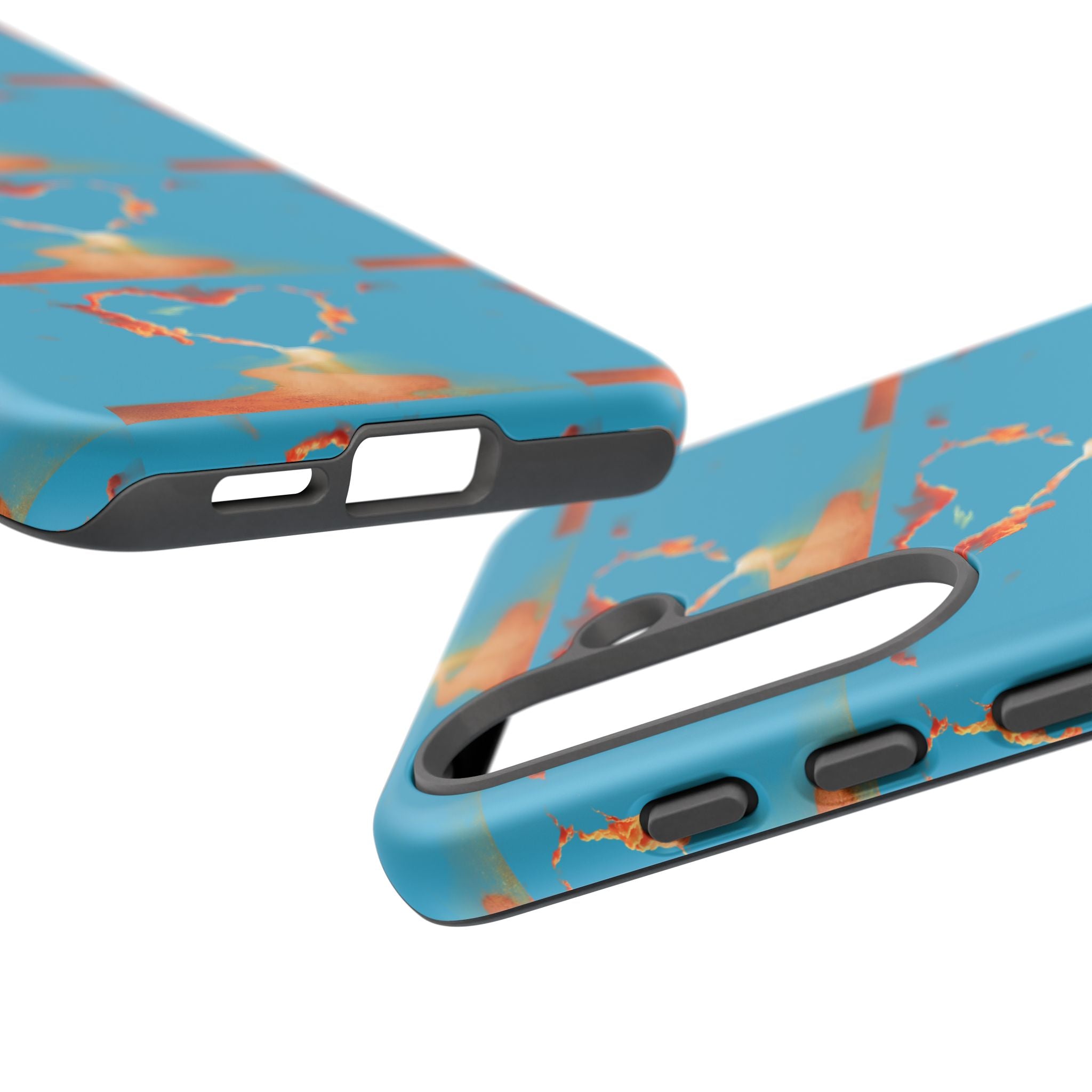 Heart Flame Tough Phone Case — Blue Sunset Protective Cover