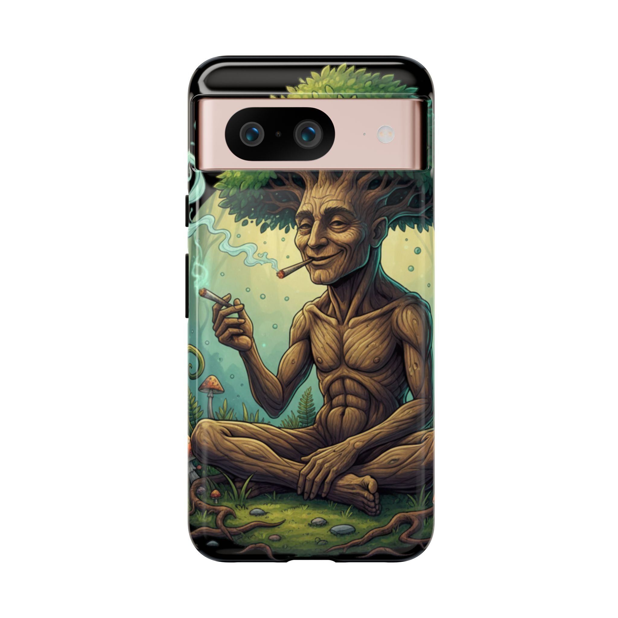 Tree Spirit Phone Case — Chill Smoking Woodland Art Phone Cover