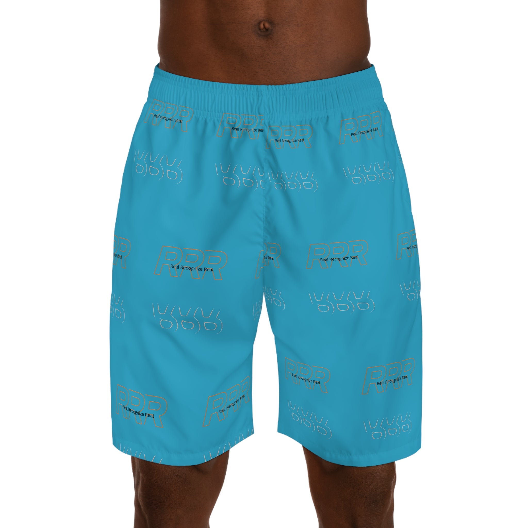 AOP Men's Jogger Shorts — Light Blue All-Over Print Relaxed Athletic Shorts