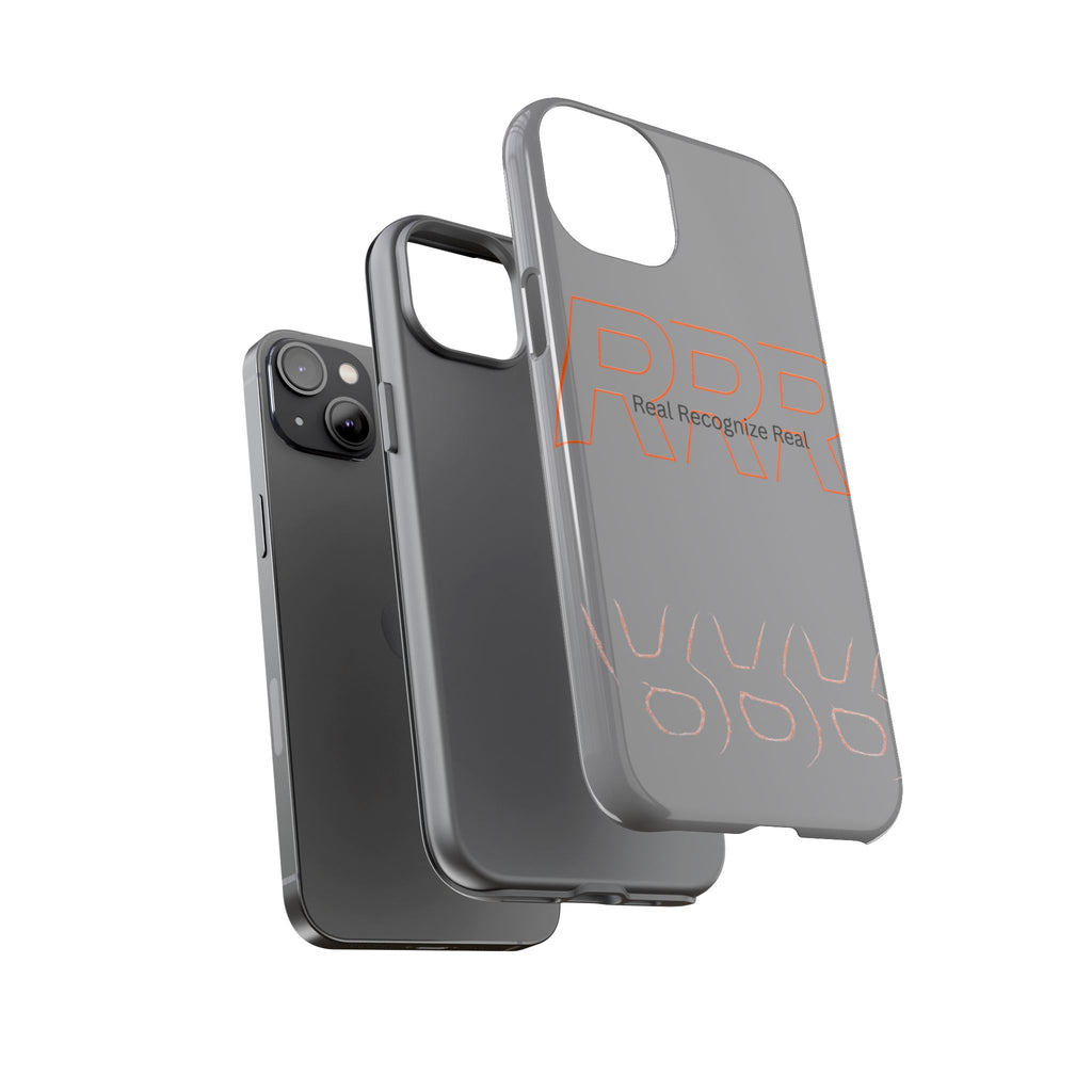 Tough Cases — 'Real Recognize Real' Protective Phone Case (Gray, Retro Outline Design)