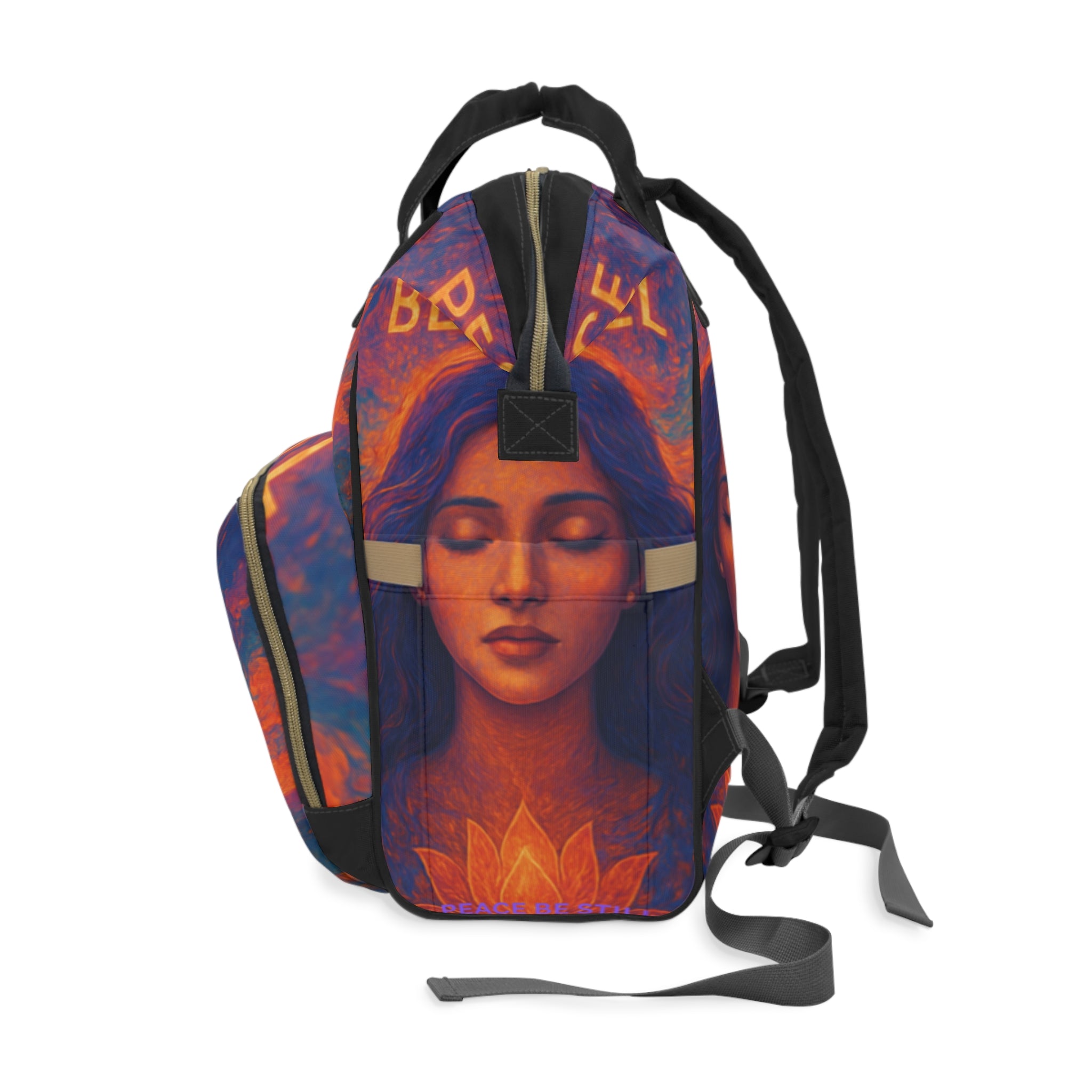 Diaper Backpack — "Peace Be Still" Calming Art Baby Bag