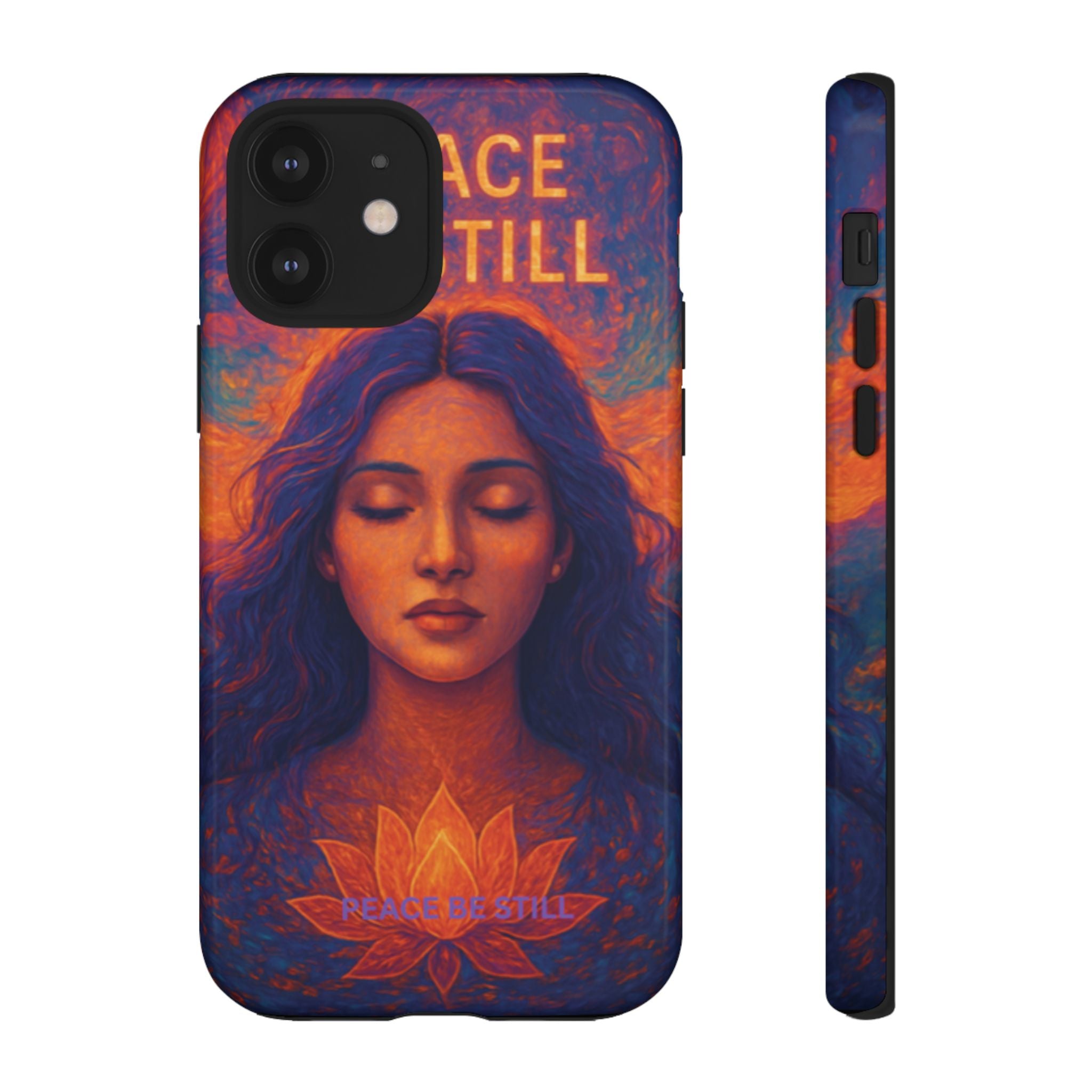 Peace Be Still Phone Case – Serene Goddess Meditation Design