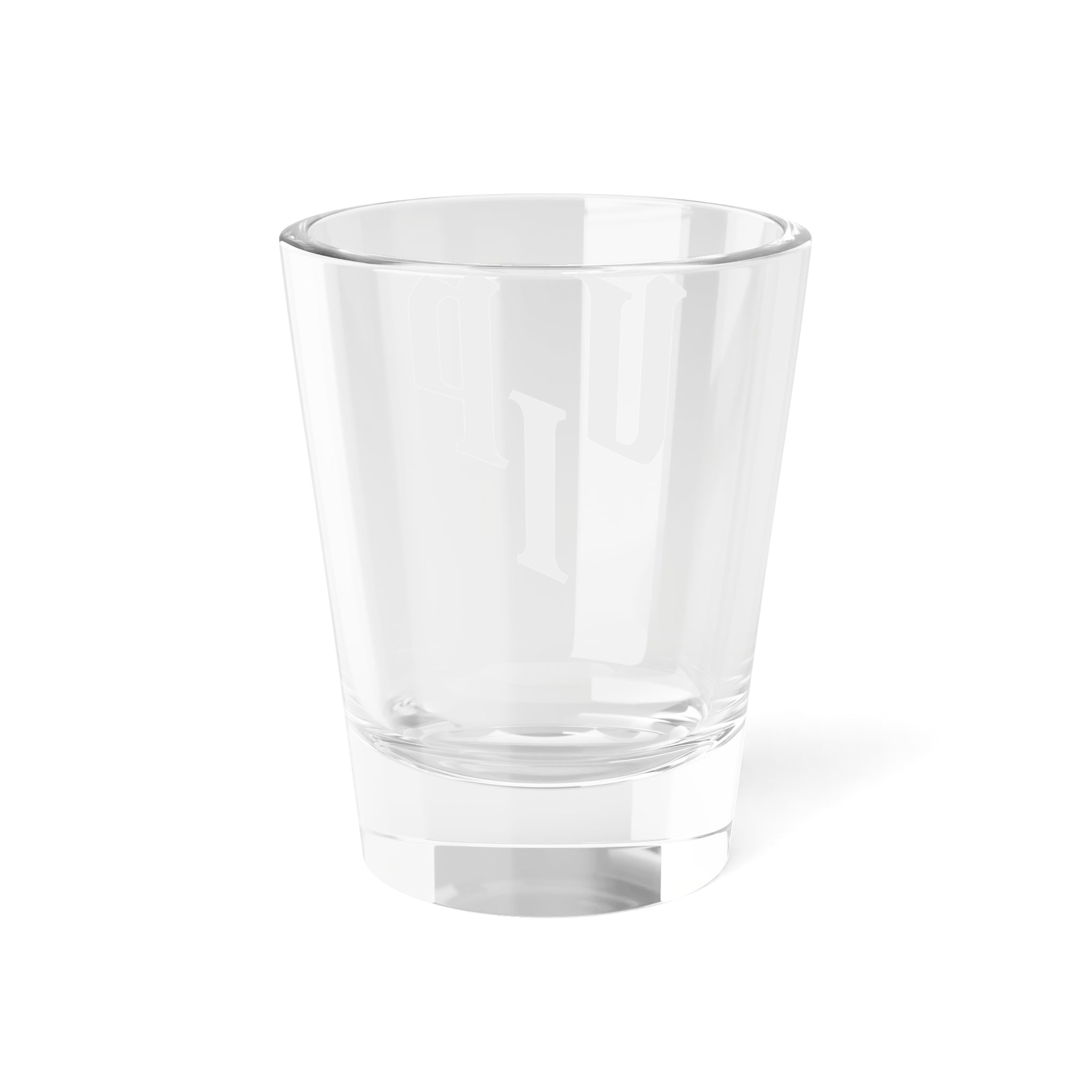 Gothic 'UP' 1.5oz Shot Glass – Vintage Lettering Bar Glassware