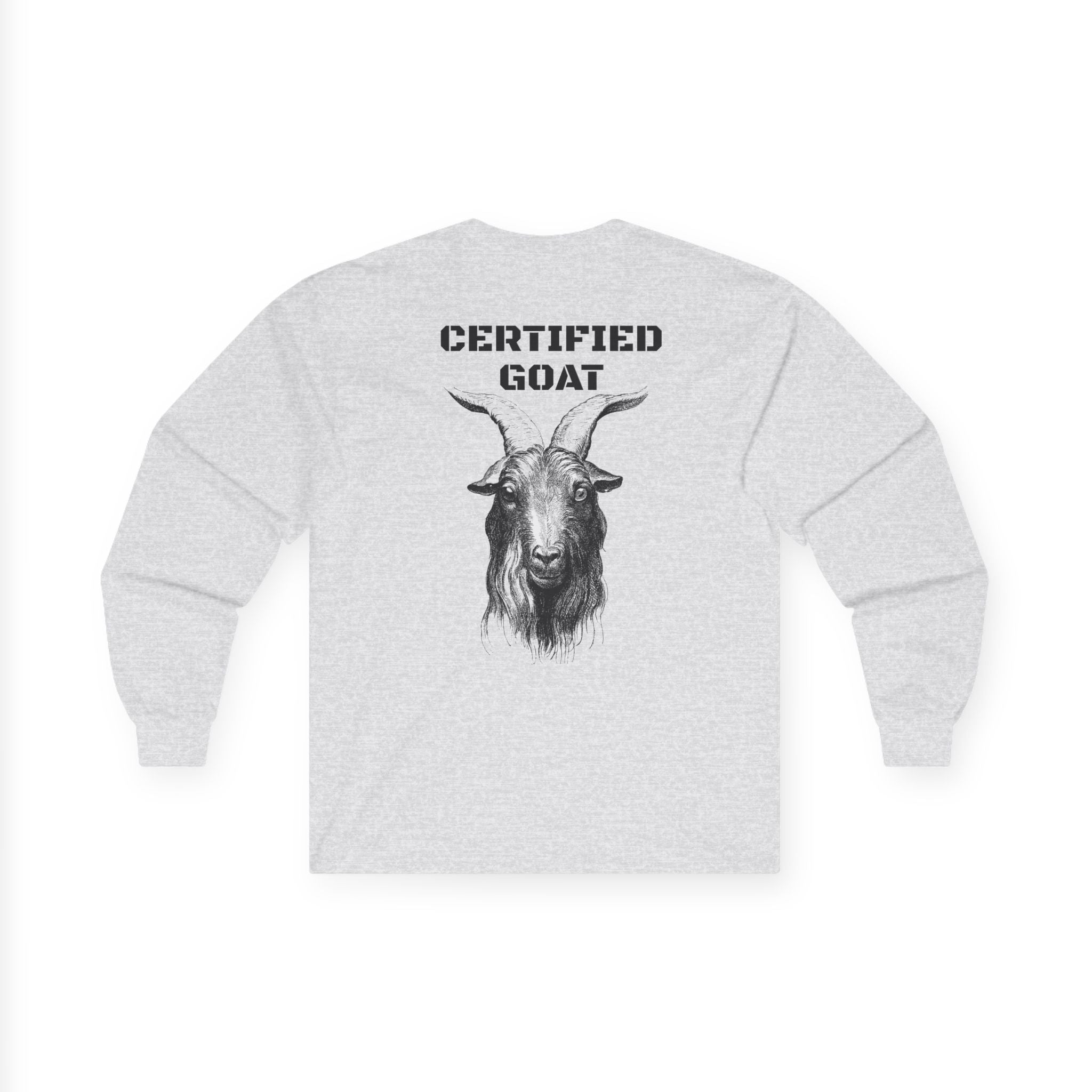 Certified Goat Long Sleeve Tee — "Certified Goat" Graphic Cotton Shirt