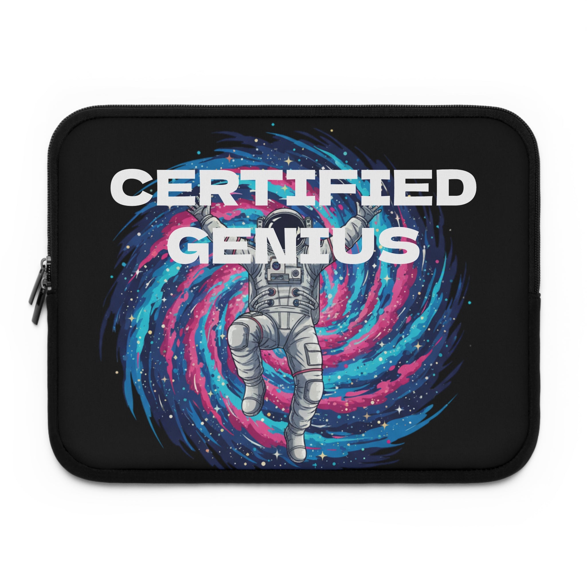 Astro Dance Laptop Sleeve — Astronaut Floating in Neon Galaxy
