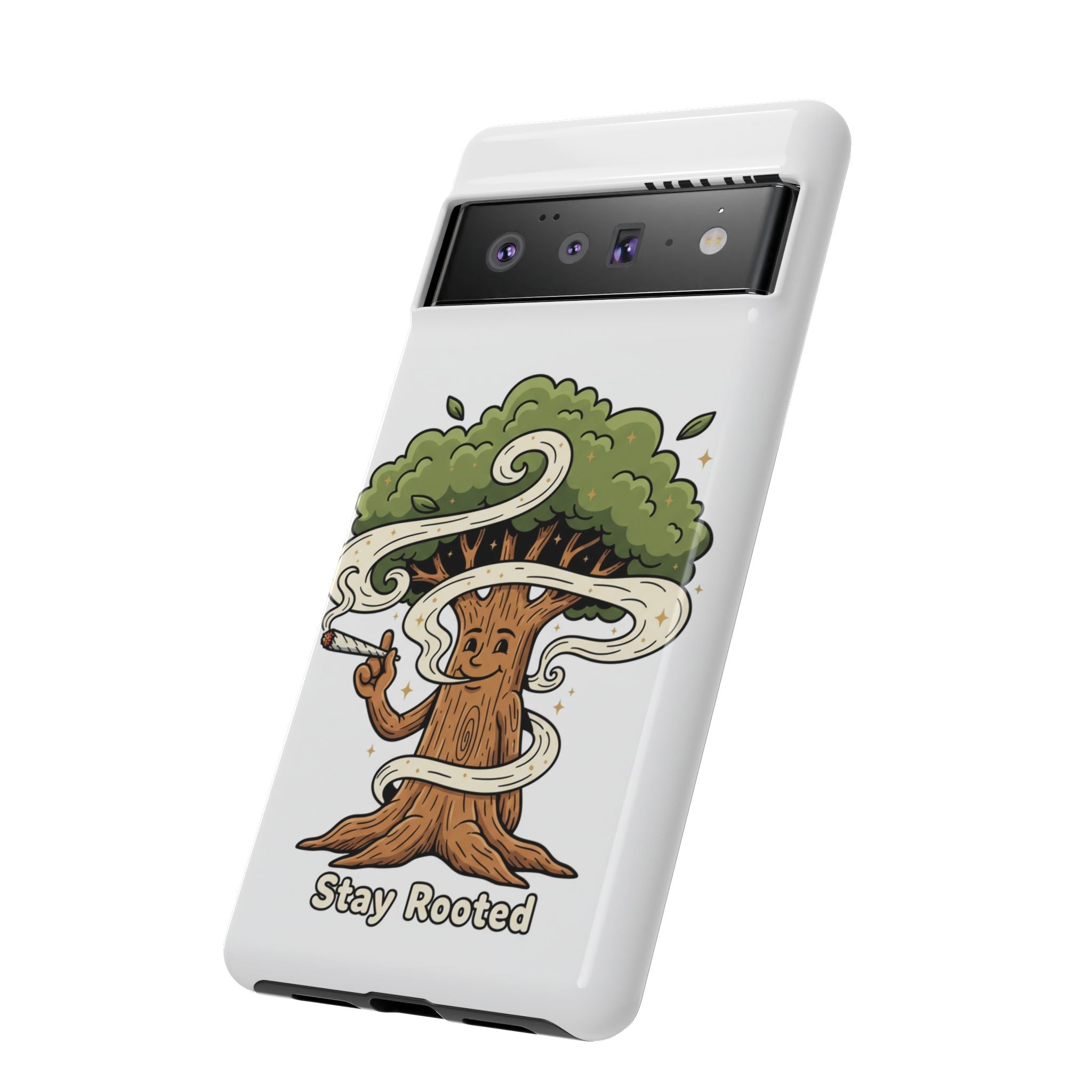 Phone Case — "Stay Rooted" Tree Design with "Value in Pain" Text