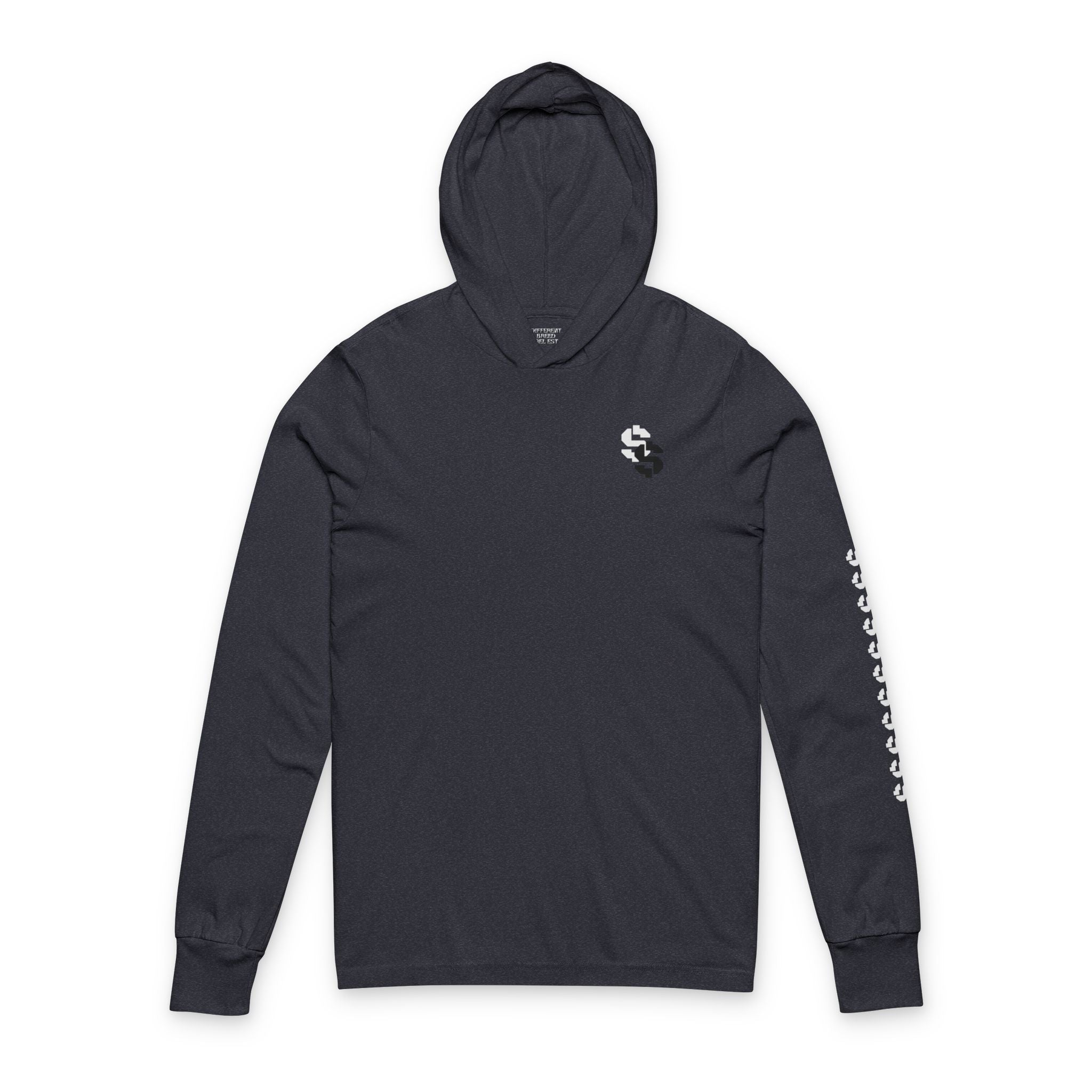 Street Scholar Hooded Long Sleeve Tee — Graphic Logo & Sleeve Print